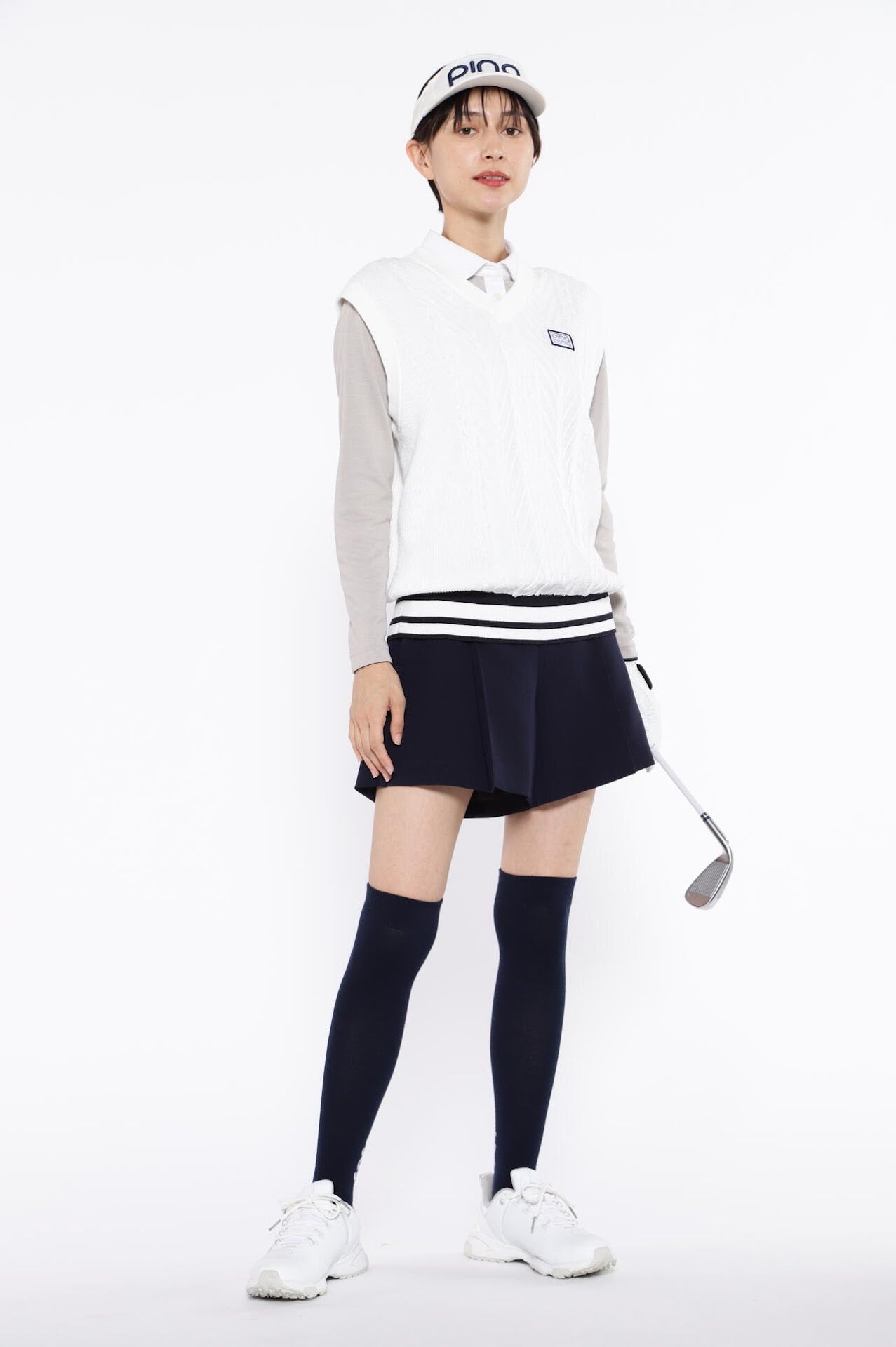 【PING APPAREL】ヘリンボーン全方向ストレッチストレッチ総裏仕立てショートパンツ ＜NATIVE＞ (LADIES)