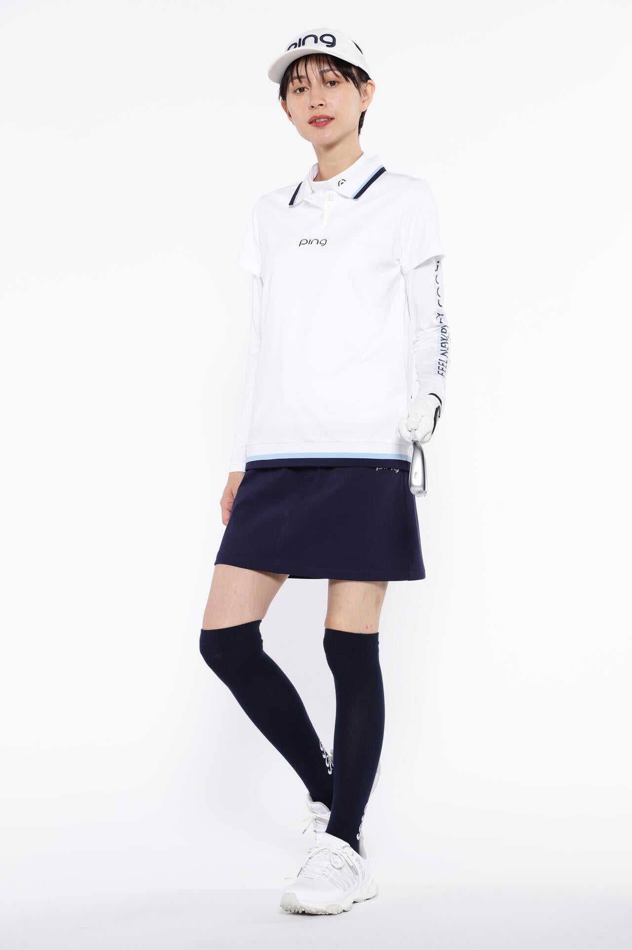 【PING APPAREL】ストレッチカノコ×ストレッチ天竺レイヤードツインセット ＜NATIVE＞ (LADIES)