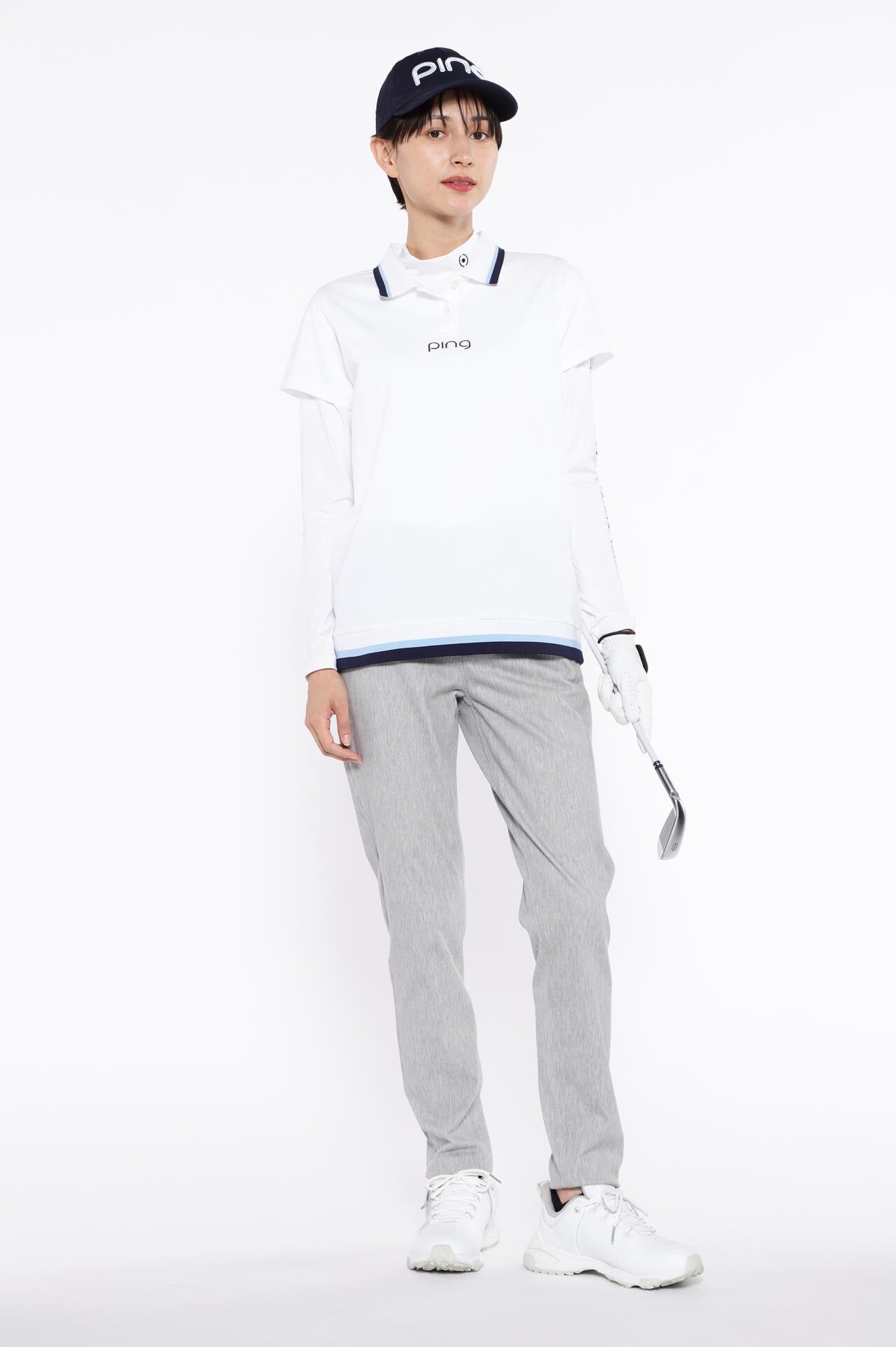 【PING APPAREL】ストレッチカノコ×ストレッチ天竺レイヤードツインセット ＜NATIVE＞ (LADIES)