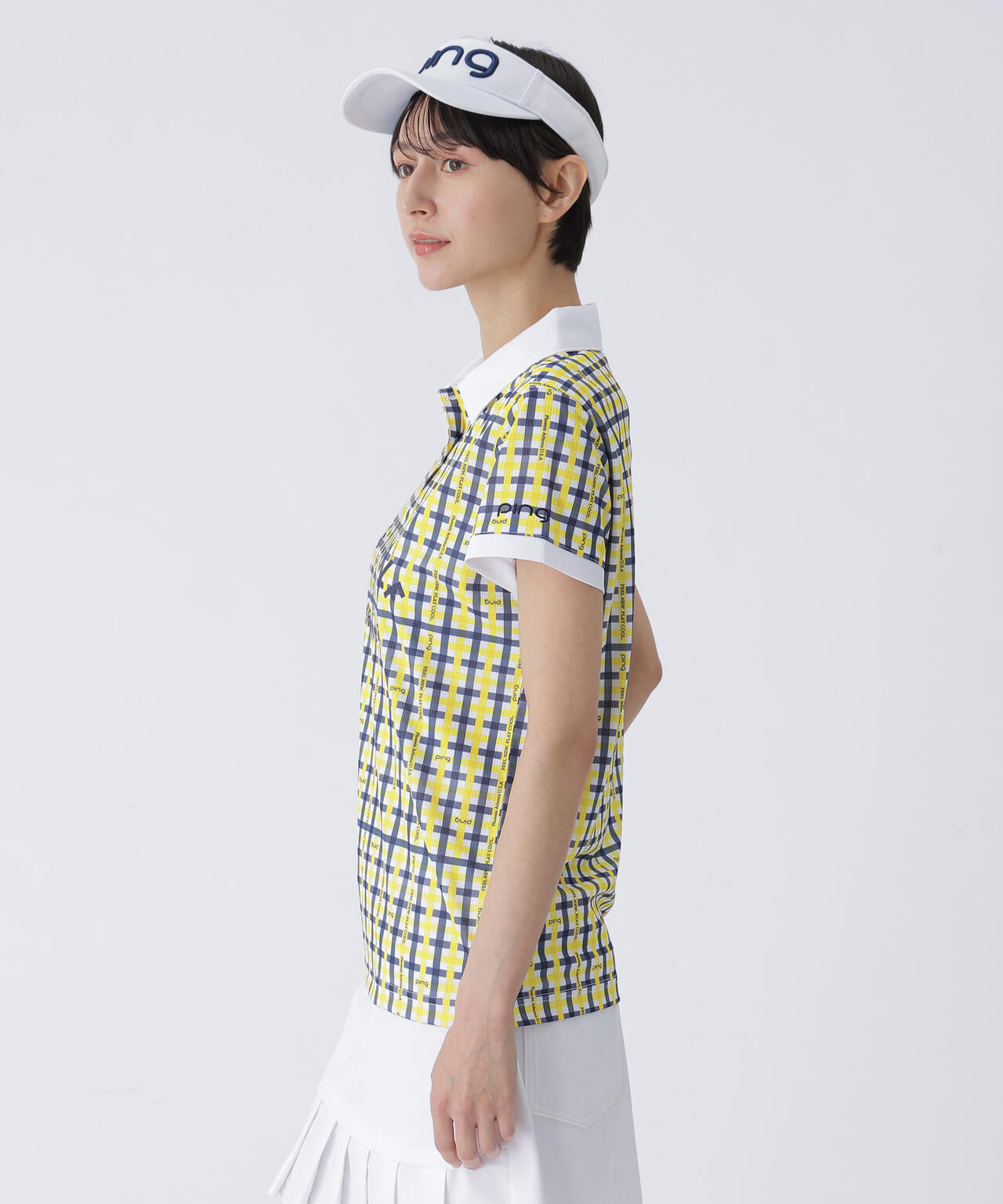 PING APPAREL総柄プリント半袖ポロシャツ ＜LADIES LINE