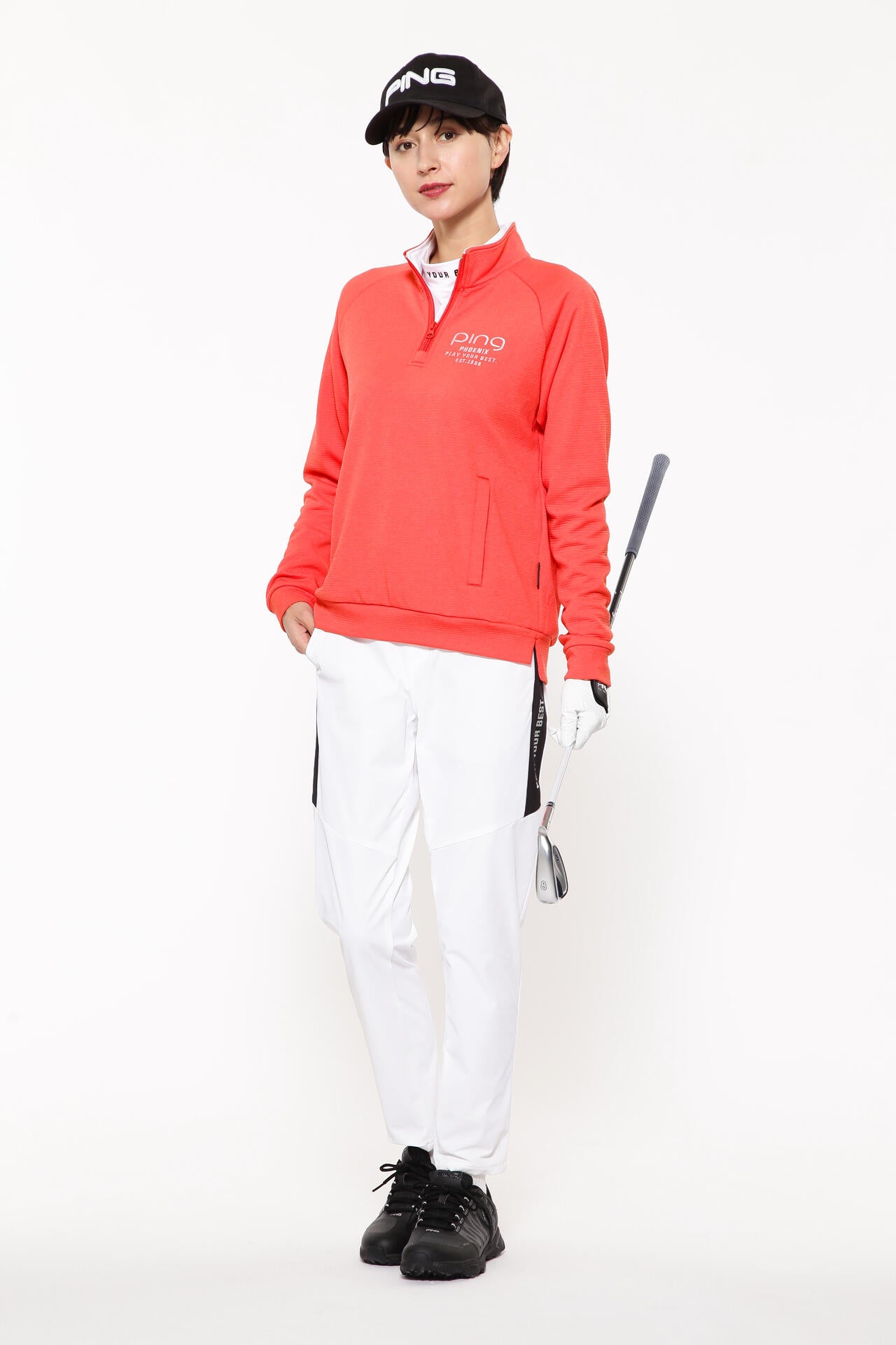 【PING APPAREL】ダンボールハーフジップカットソー ＜LADIES LINE＞＜PERFORMANCE＞ (LADIES)