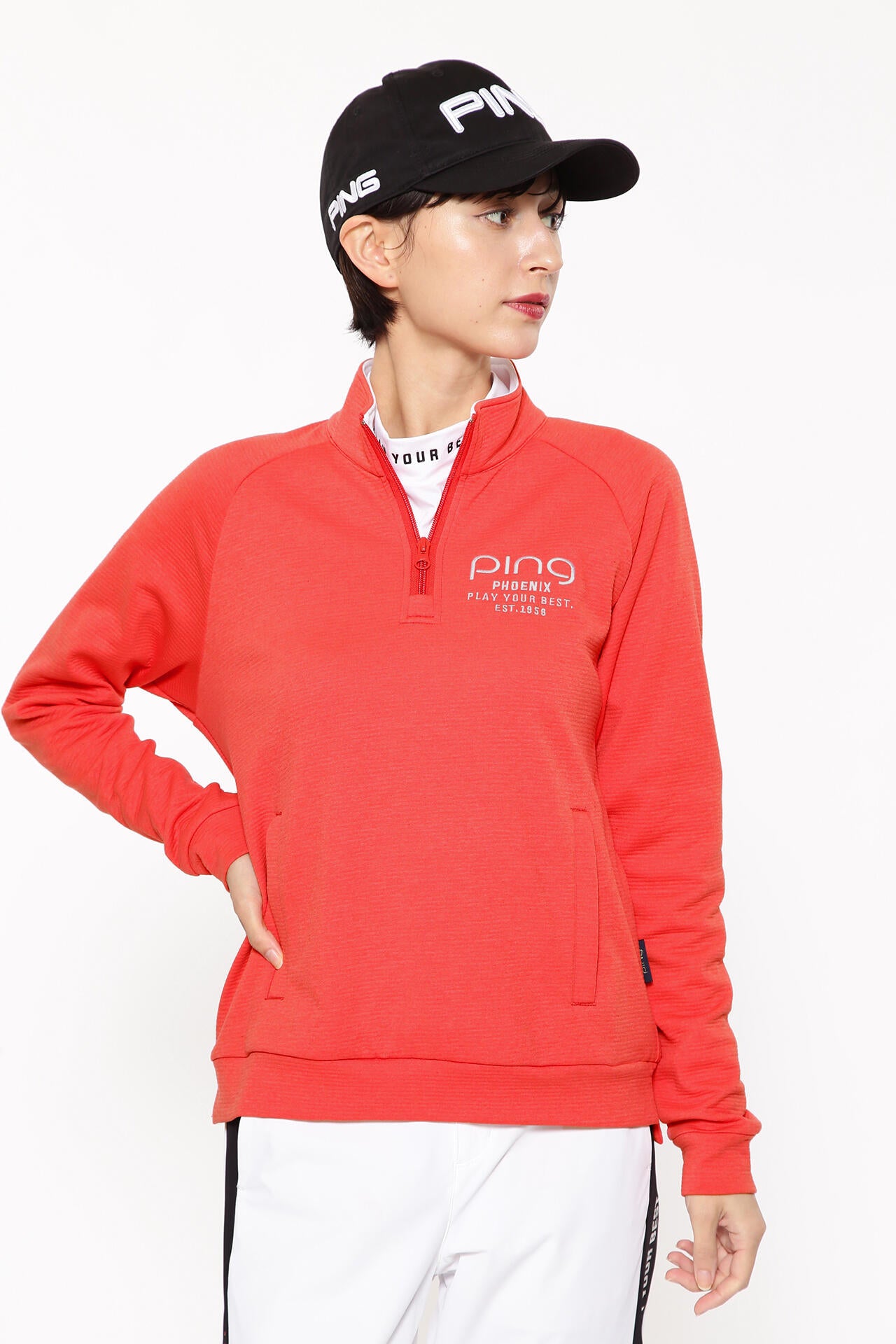 【PING APPAREL】ダンボールハーフジップカットソー ＜LADIES LINE＞＜PERFORMANCE＞ (LADIES)