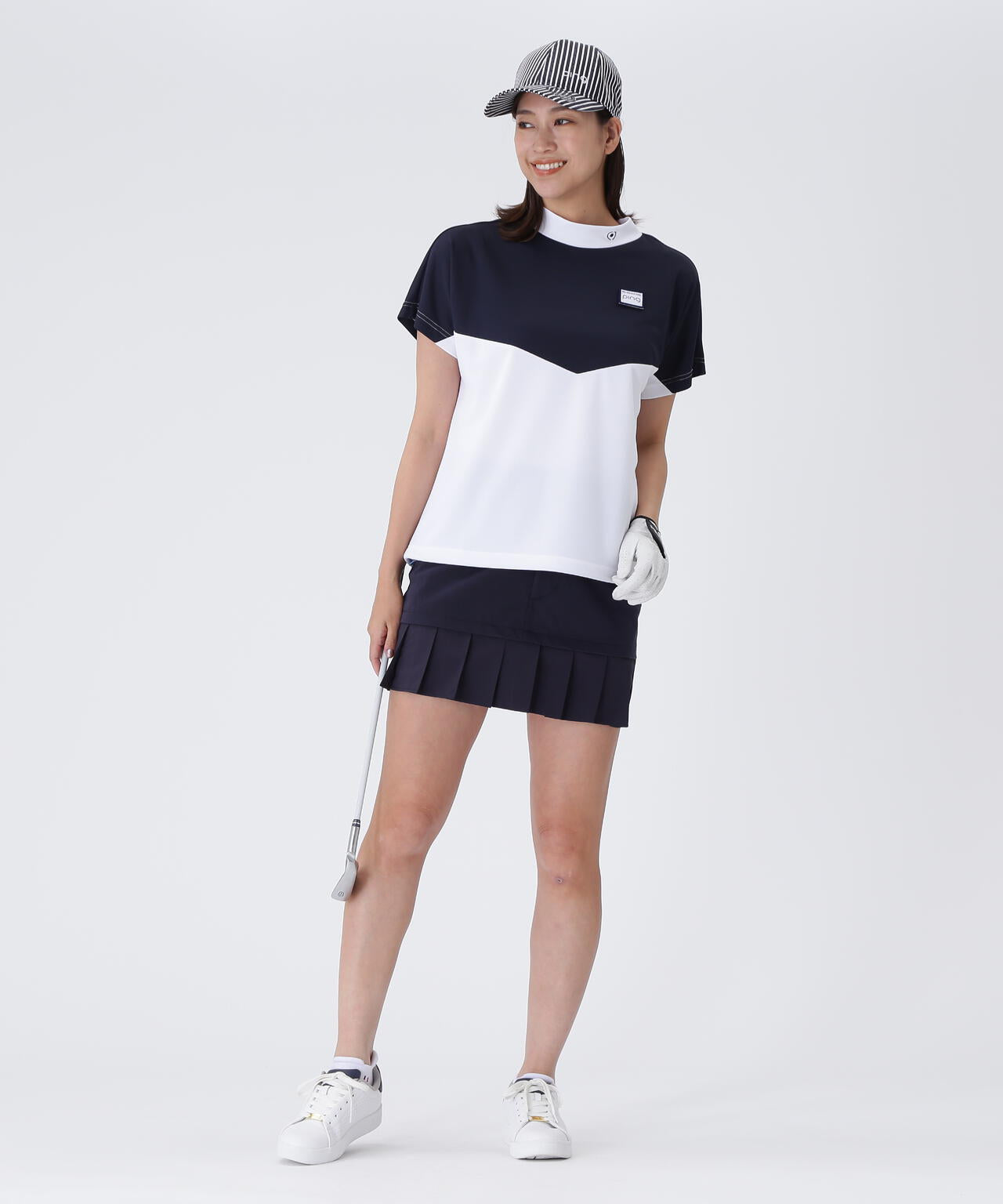 【PING APPAREL】配色半袖ハイネックシャツ ＜LADIES LINE＞＜NATIVE＞ (LADIES)