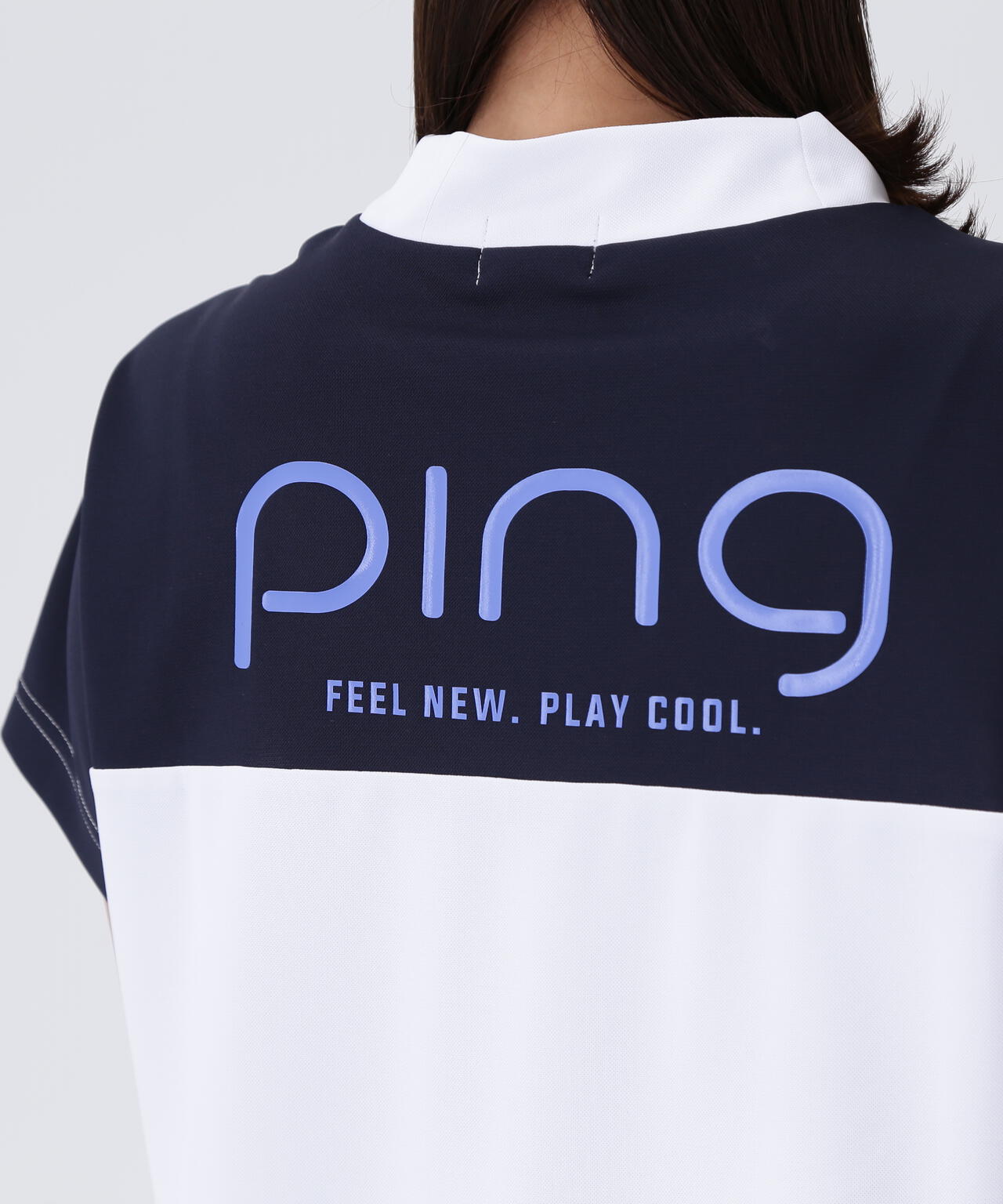 【PING APPAREL】配色半袖ハイネックシャツ ＜LADIES LINE＞＜NATIVE＞ (LADIES)