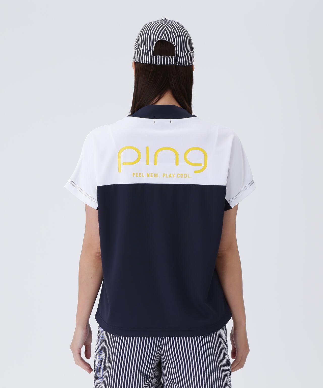【PING APPAREL】配色半袖ハイネックシャツ ＜LADIES LINE＞＜NATIVE＞ (LADIES)