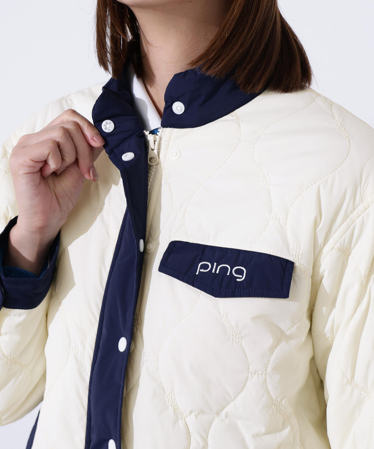 PING APPAREL】ストレッチタフタキルティングブルゾン ＜LADIES LINE