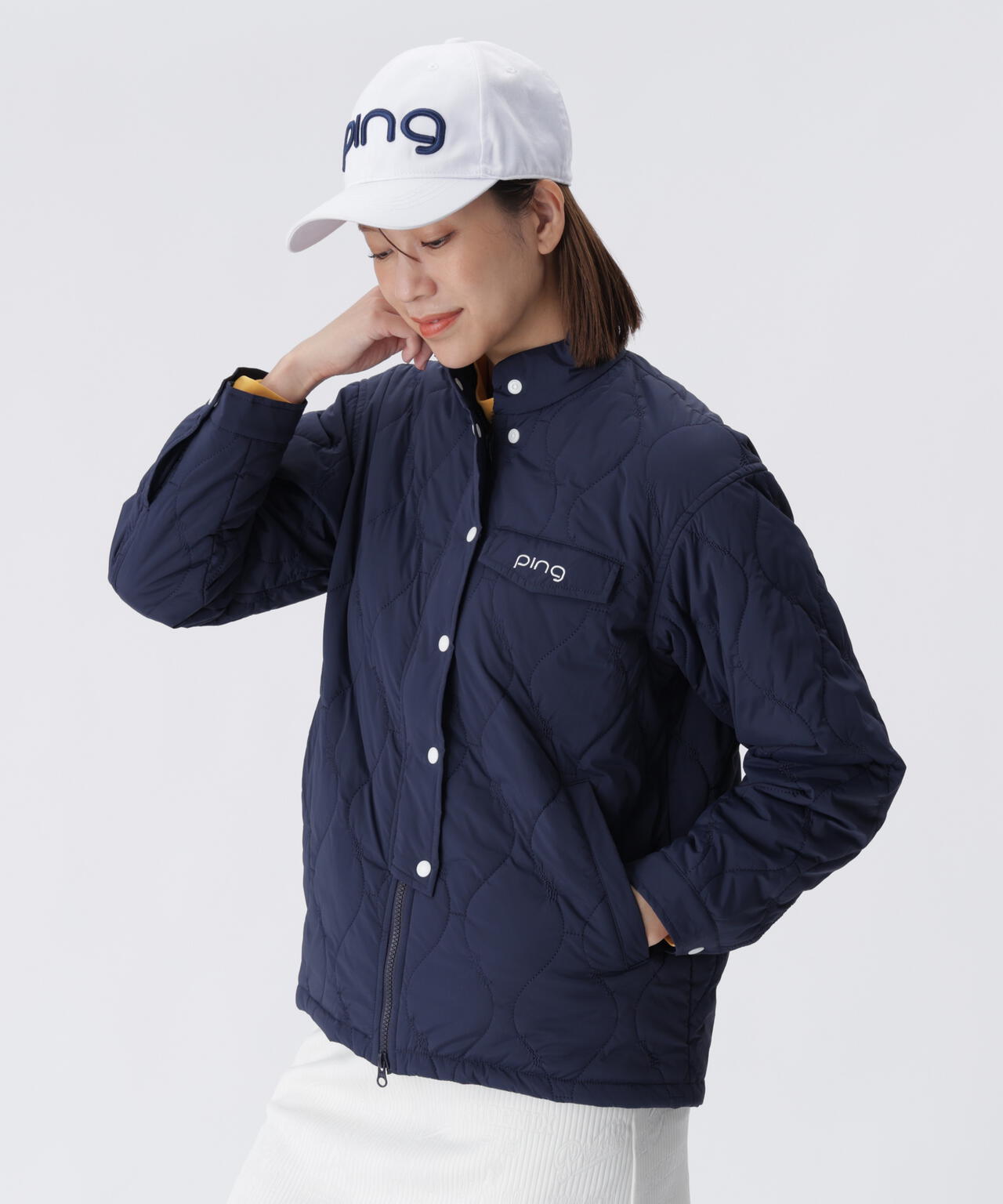 PING APPAREL】ストレッチタフタキルティングブルゾン ＜LADIES LINE