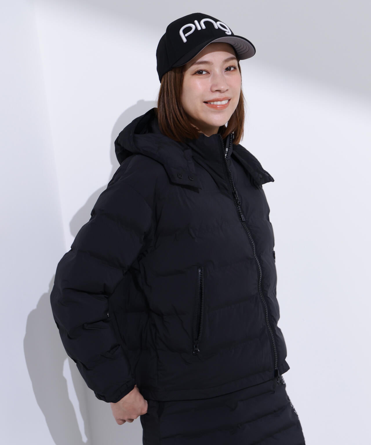 【PING APPAREL】２５ＦＷ 2WAY中綿フーディーブルゾン ＜GOLD＞ (LADIES)