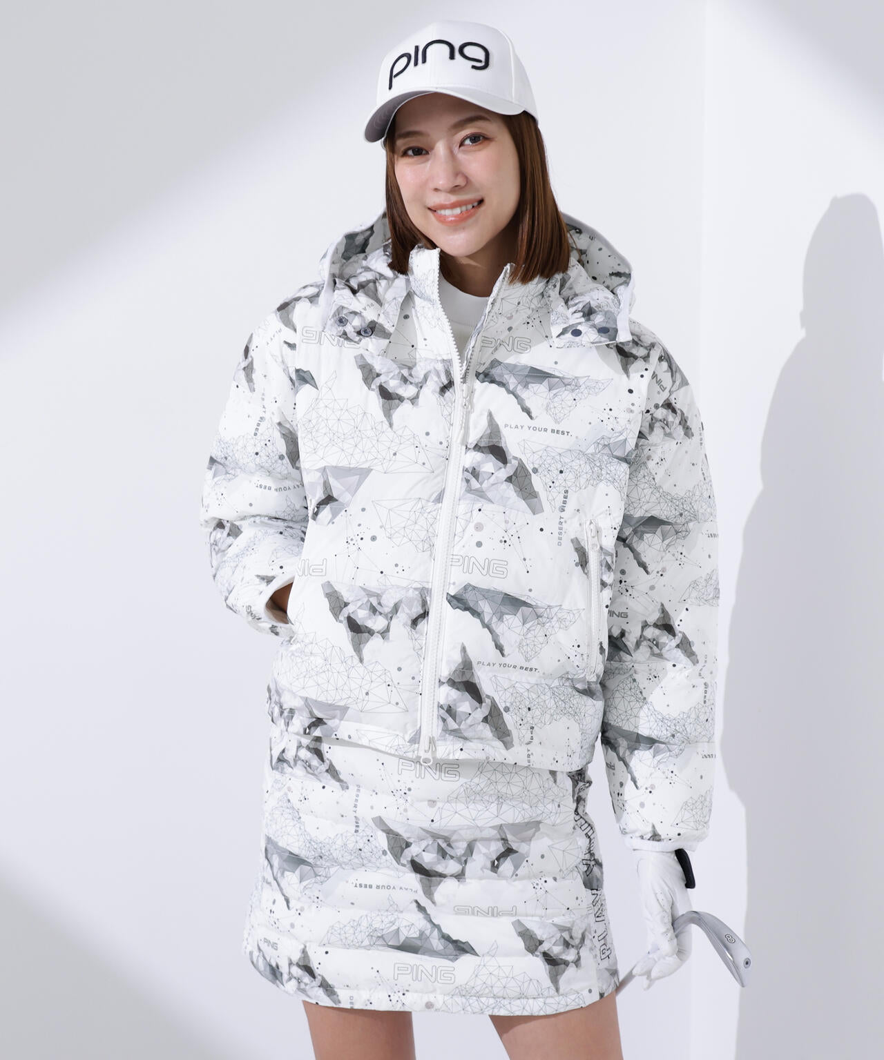 【PING APPAREL】２５ＦＷ 2WAY中綿フーディーブルゾン ＜GOLD＞ (LADIES)