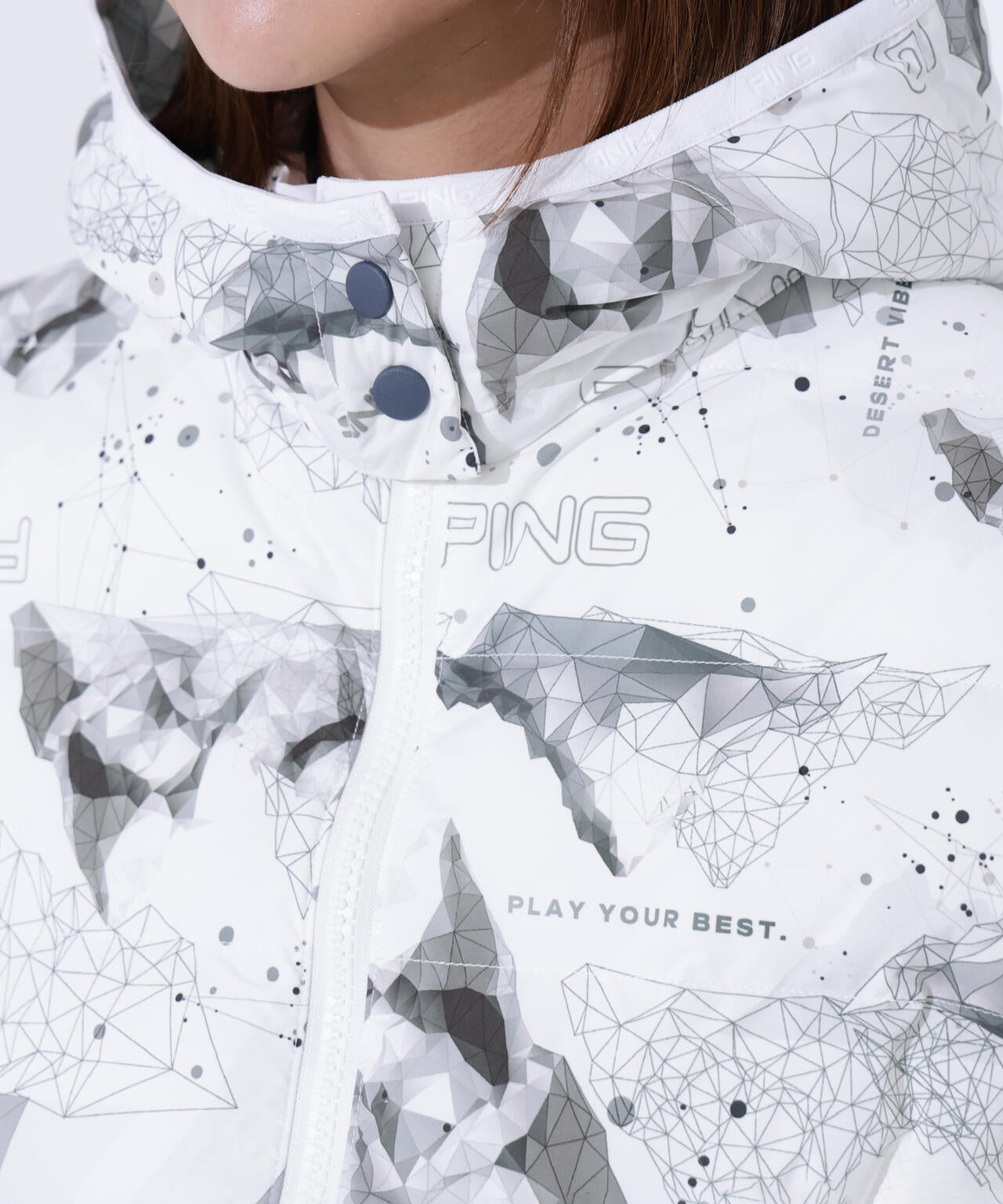 【PING APPAREL】２５ＦＷ 2WAY中綿フーディーブルゾン ＜GOLD＞ (LADIES)