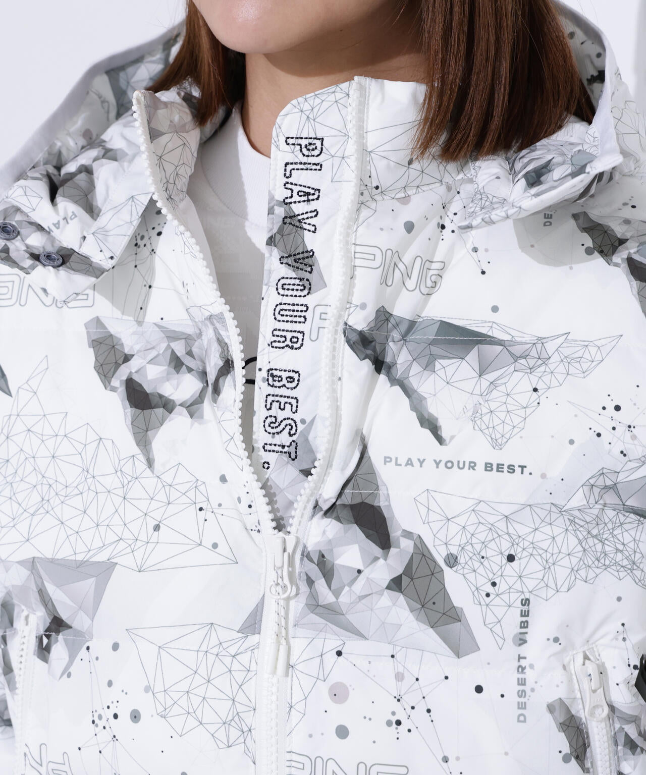 【PING APPAREL】２５ＦＷ 2WAY中綿フーディーブルゾン ＜GOLD＞ (LADIES)