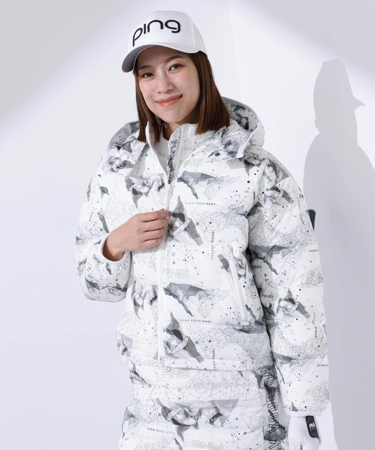 PING APPAREL】25FW 2WAY中綿フーディーブルゾン ＜GOLD＞ (LADIES