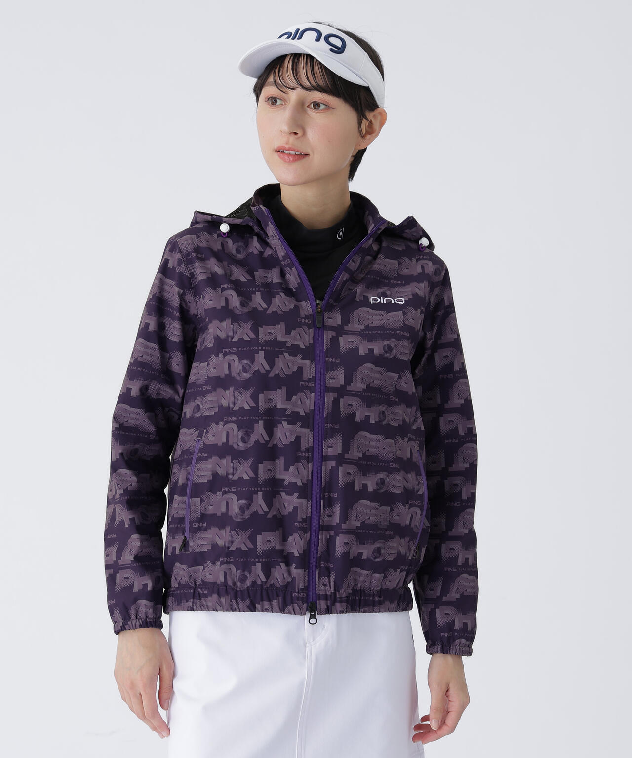 【PING APPAREL】PHONEIX BREEZE総柄 全方向ストレッチフーディブルゾン ＜LADIES LINE＞ (LADIES)