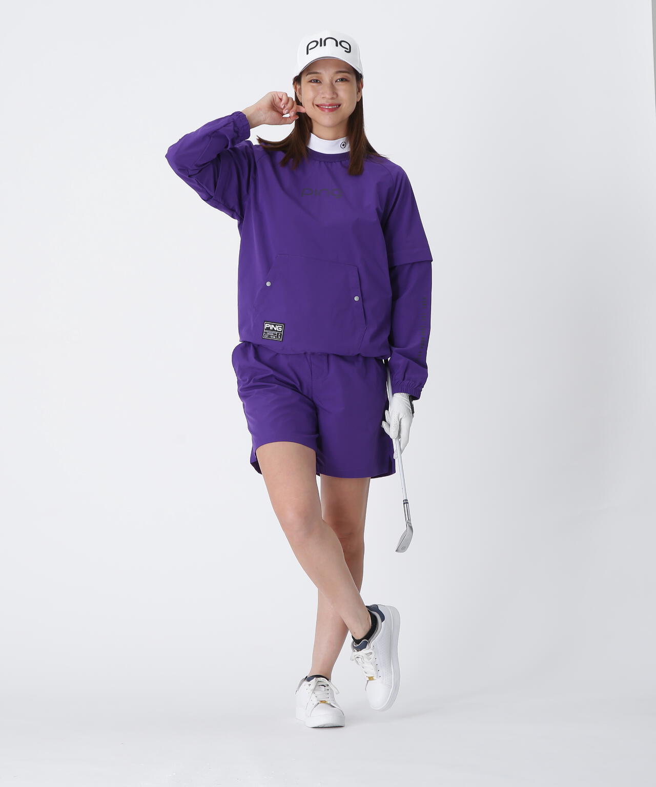【PING APPAREL】全方向ストレッチリップストップ 2WAYスニードジャック×ショートパンツ ＜GOLD＞ (LADIES)
