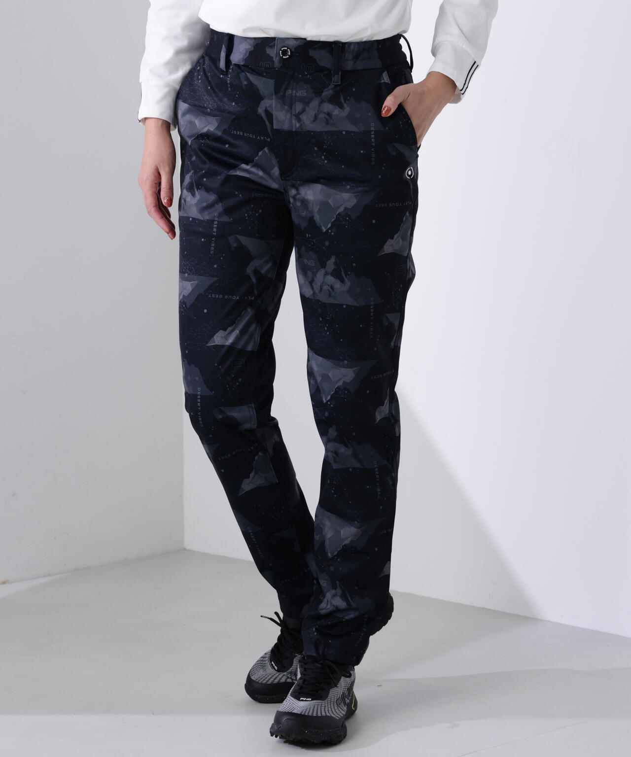 【PING APPAREL】全方向ストレッチボンディングプリントテーパードパンツ ＜LADIES LINE＞ (LADIES)