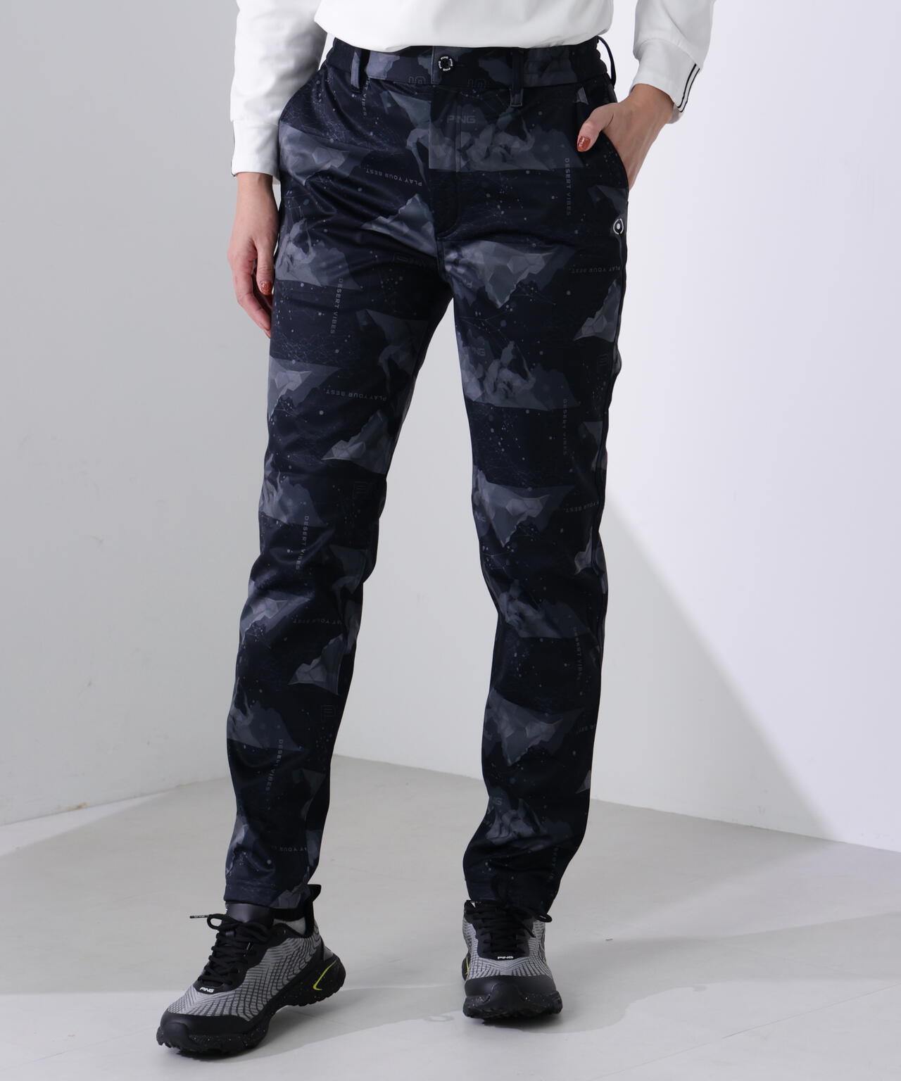 【PING APPAREL】全方向ストレッチボンディングプリントテーパードパンツ ＜LADIES LINE＞ (LADIES)