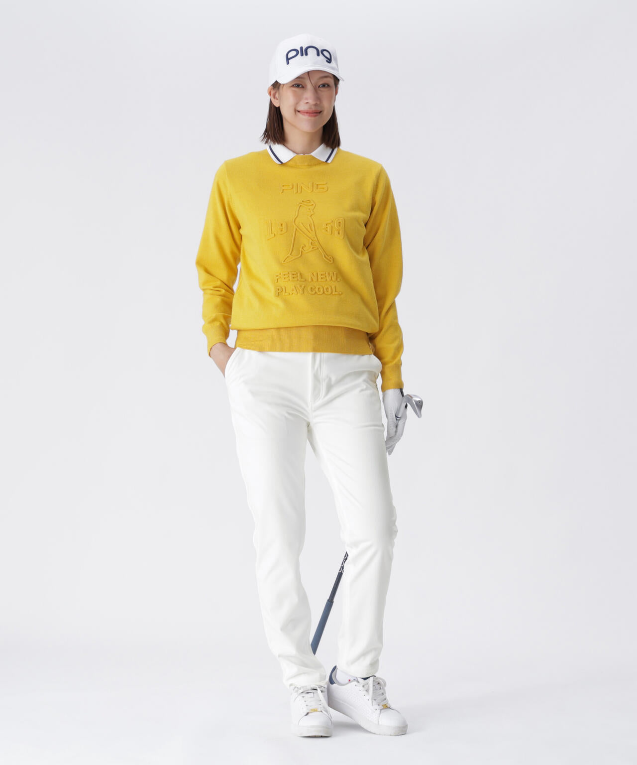 【PING APPAREL】全方向ストレッチボンディングプリントテーパードパンツ ＜LADIES LINE＞ (LADIES)