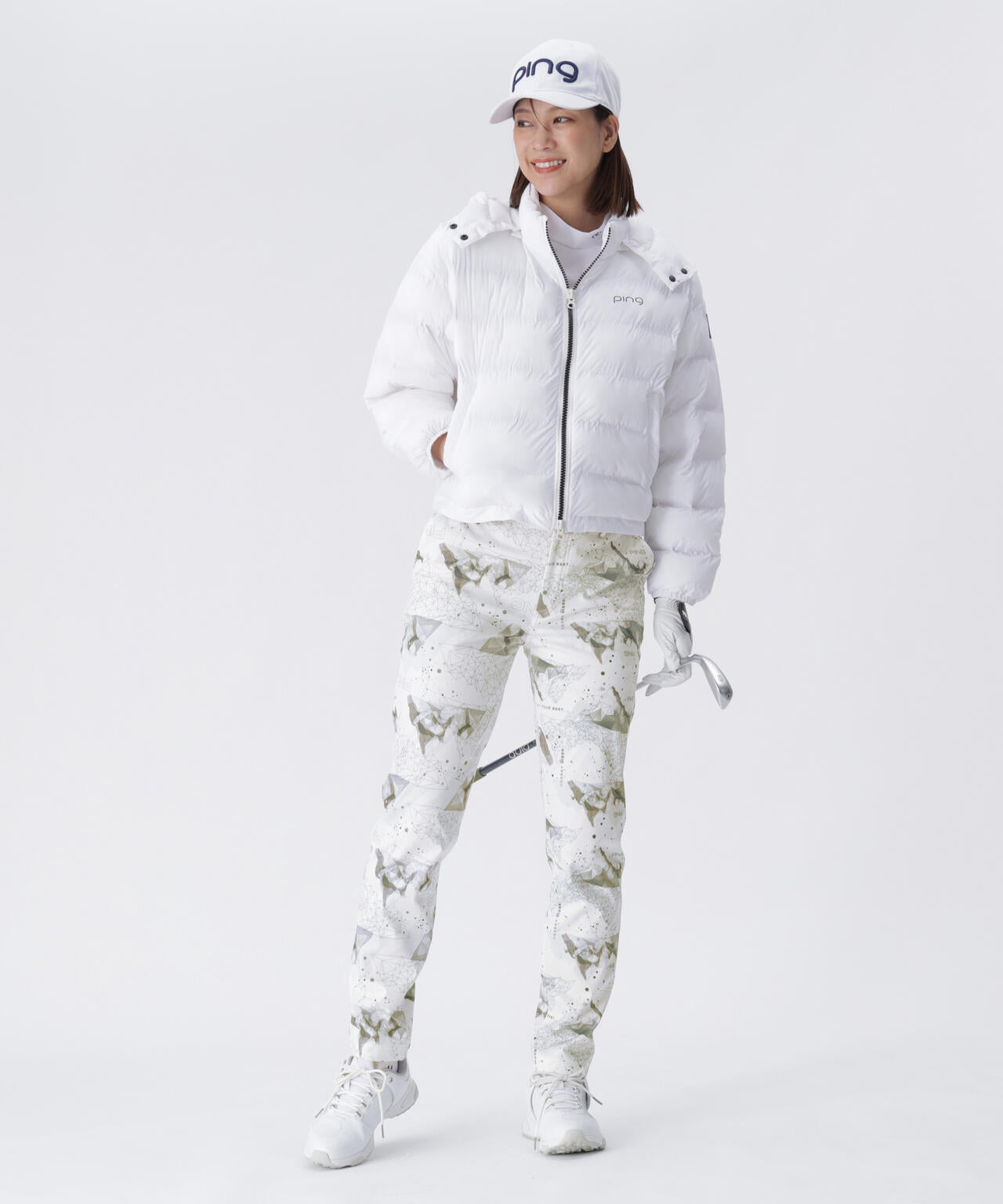 【PING APPAREL】全方向ストレッチボンディングプリントテーパードパンツ ＜LADIES LINE＞ (LADIES)