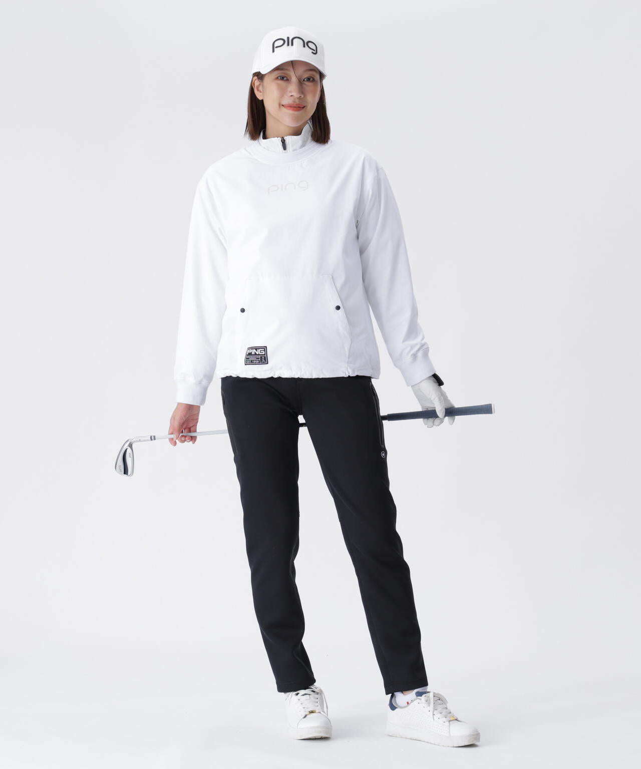 【PING APPAREL】全方向ストレッチRENUキルト/ダンボールジャージ テーパードパンツ ＜GOLD＞ (LADIES)