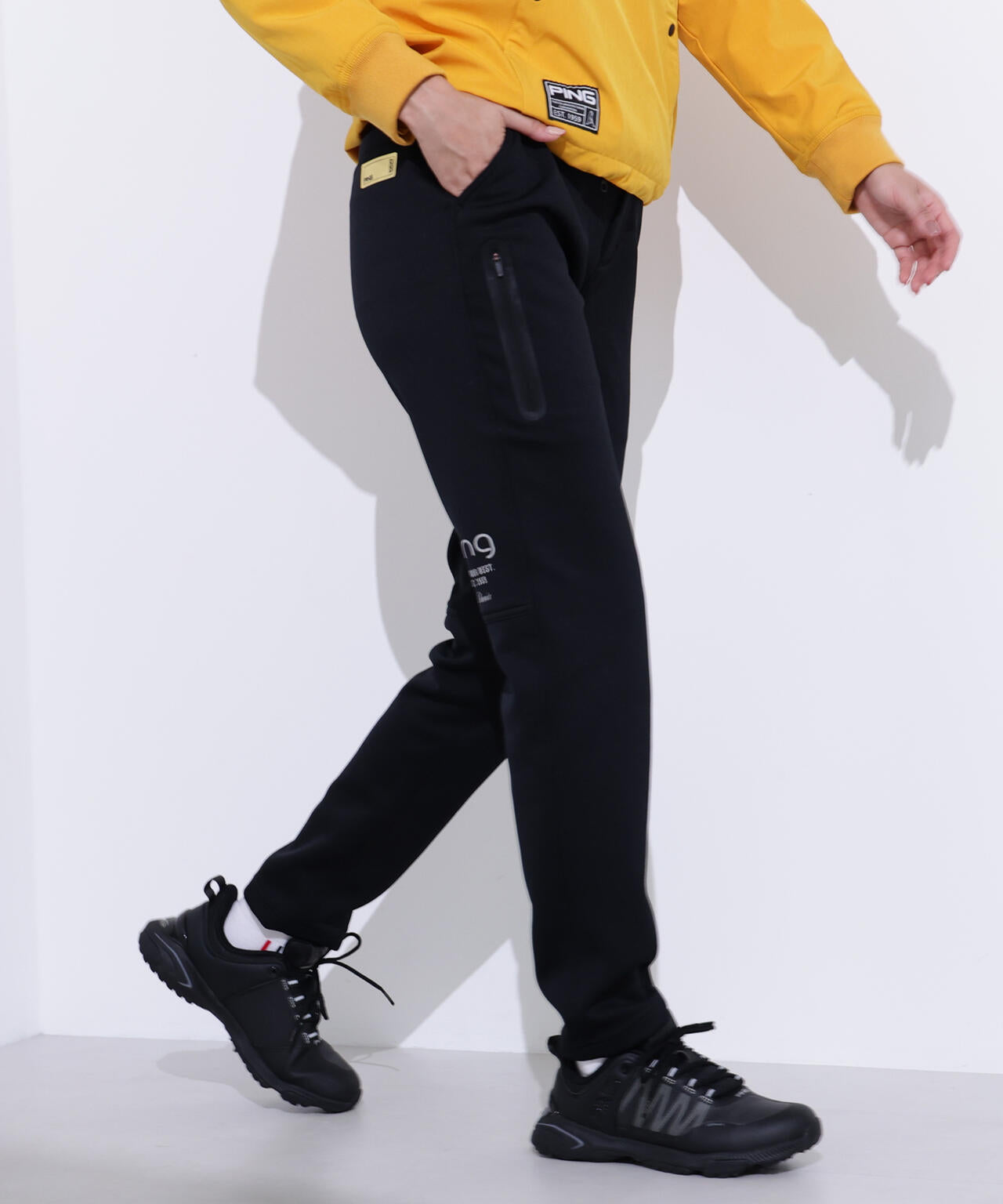 【PING APPAREL】全方向ストレッチRENUキルト/ダンボールジャージ テーパードパンツ ＜GOLD＞ (LADIES)