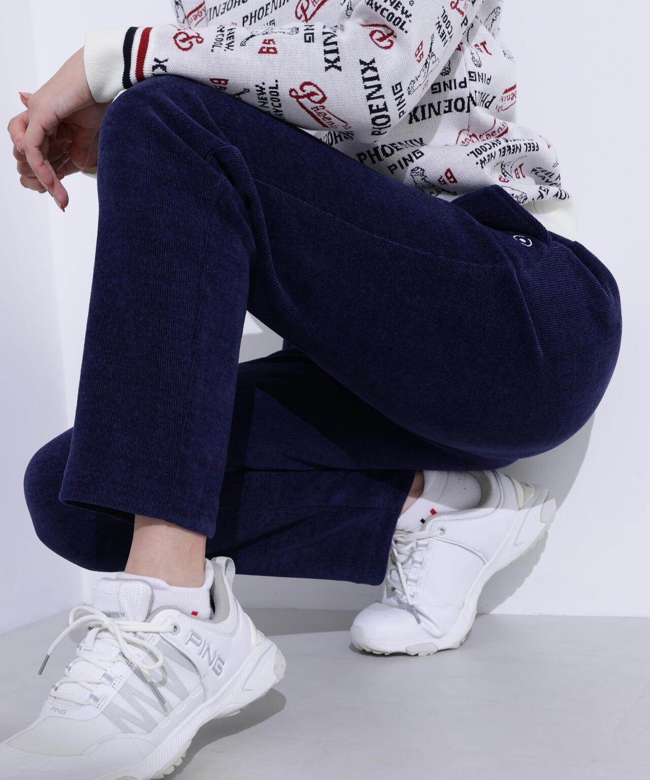 【PING APPAREL】全方向ストレッチ ニットコーデュロイテーパードパンツ ＜LADIES LINE＞ (LADIES)