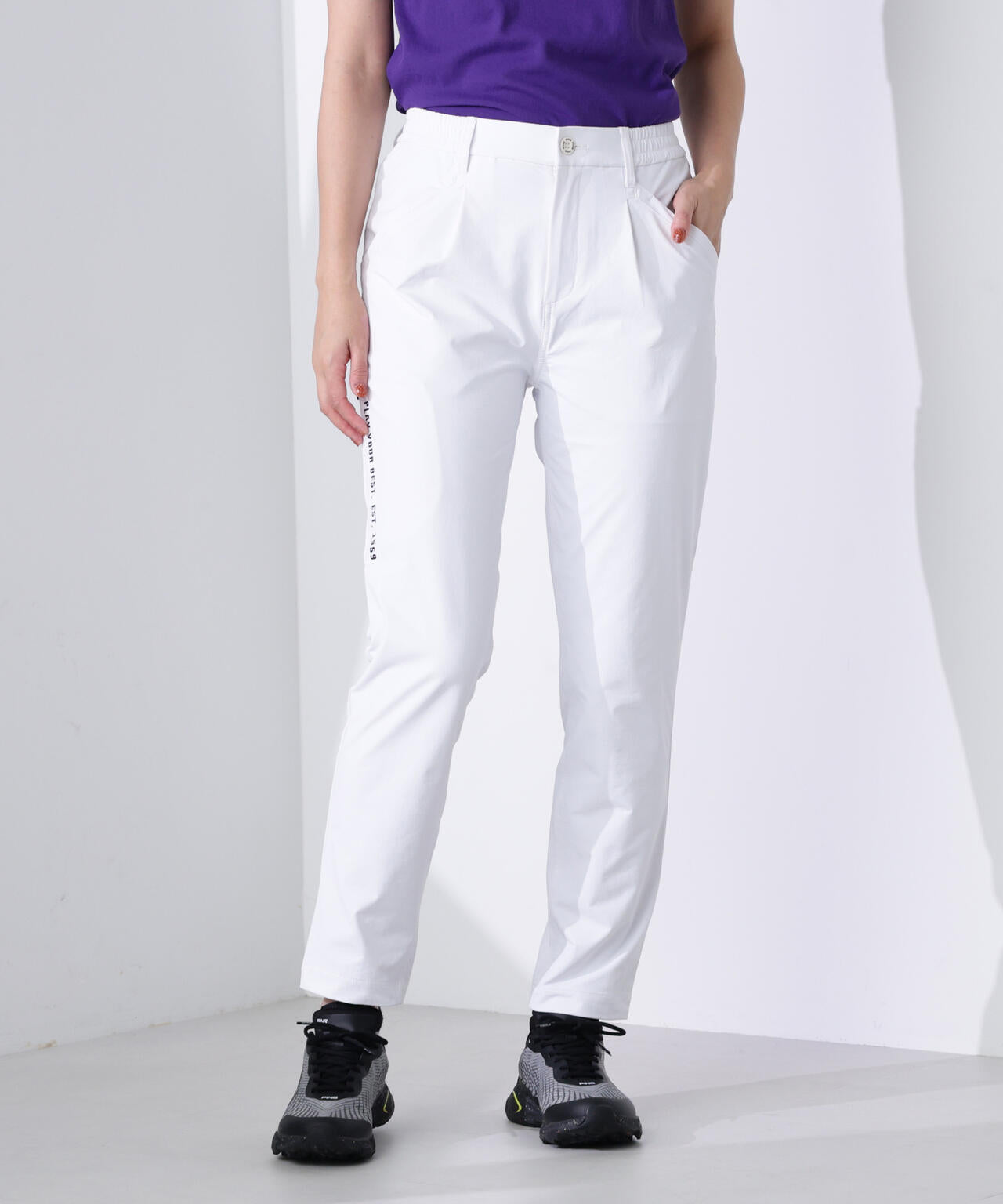 PING APPAREL】全方向ストレッチ ダブルフェイステーパードパンツ