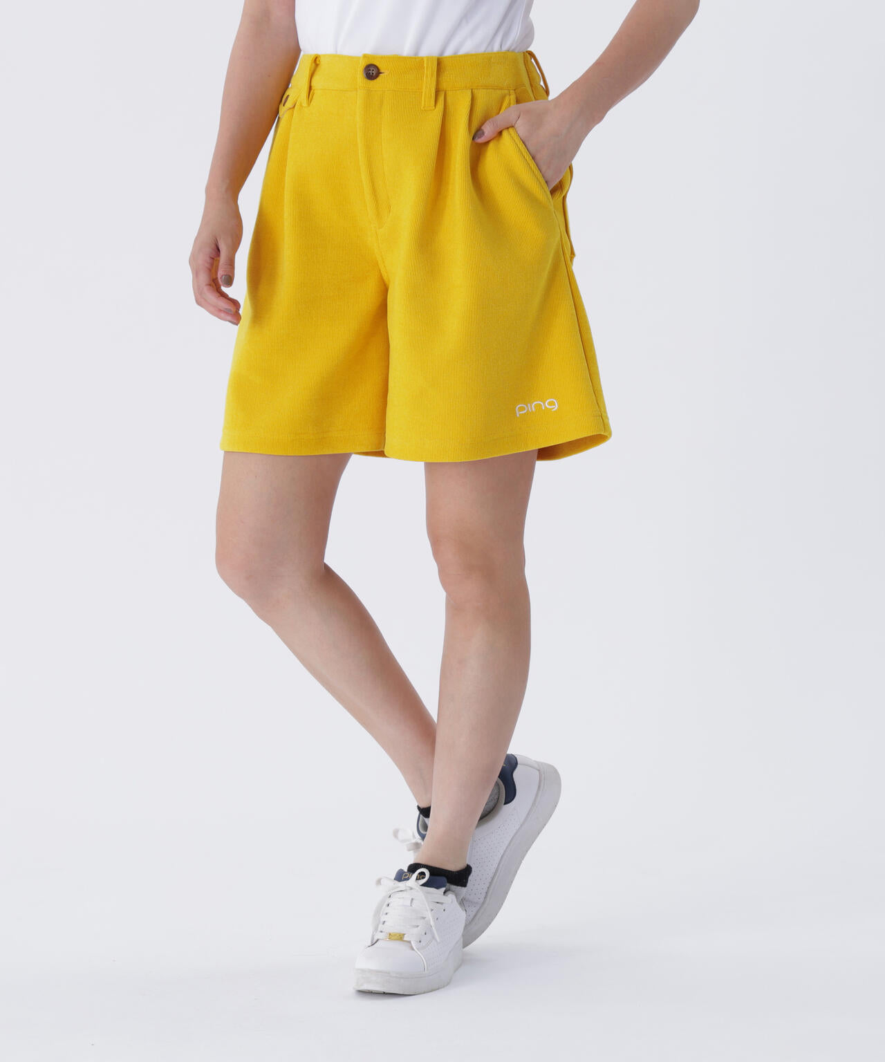 PING APPAREL】全方向ストレッチ ニットコーデュロイキュロットパンツ