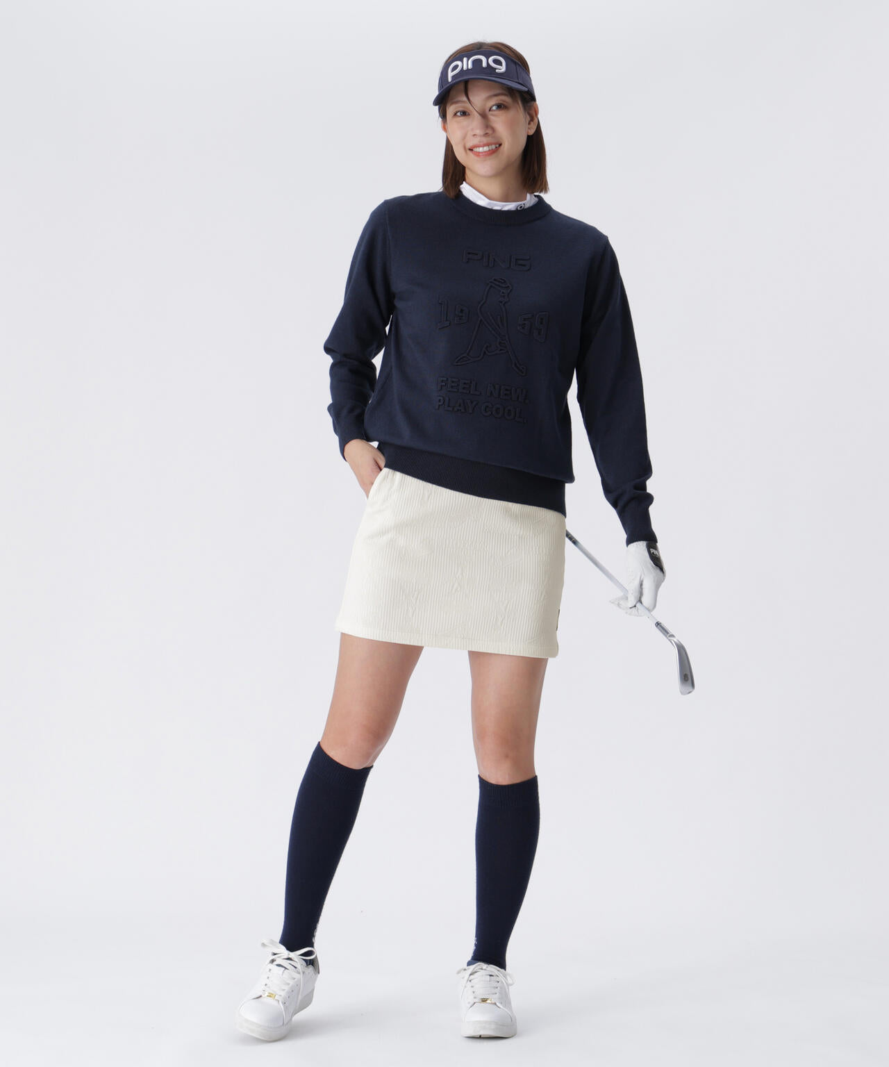 PING APPAREL】全方向ストレッチPINGキルトジャガードスカート