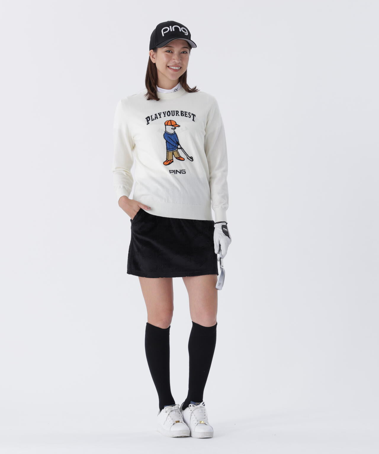 【PING APPAREL】全方向ストレッチ ベロアジャカードスカート ＜LADIES LINE＞ (LADIES)