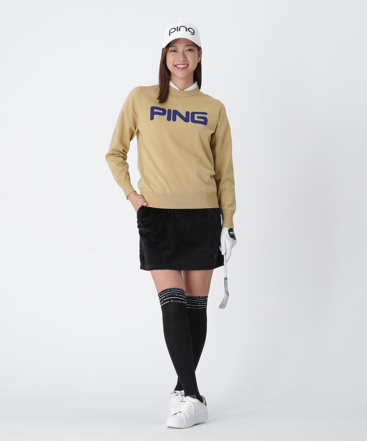 PING APPAREL】全方向ストレッチ ベロアジャカードスカート ＜LADIES