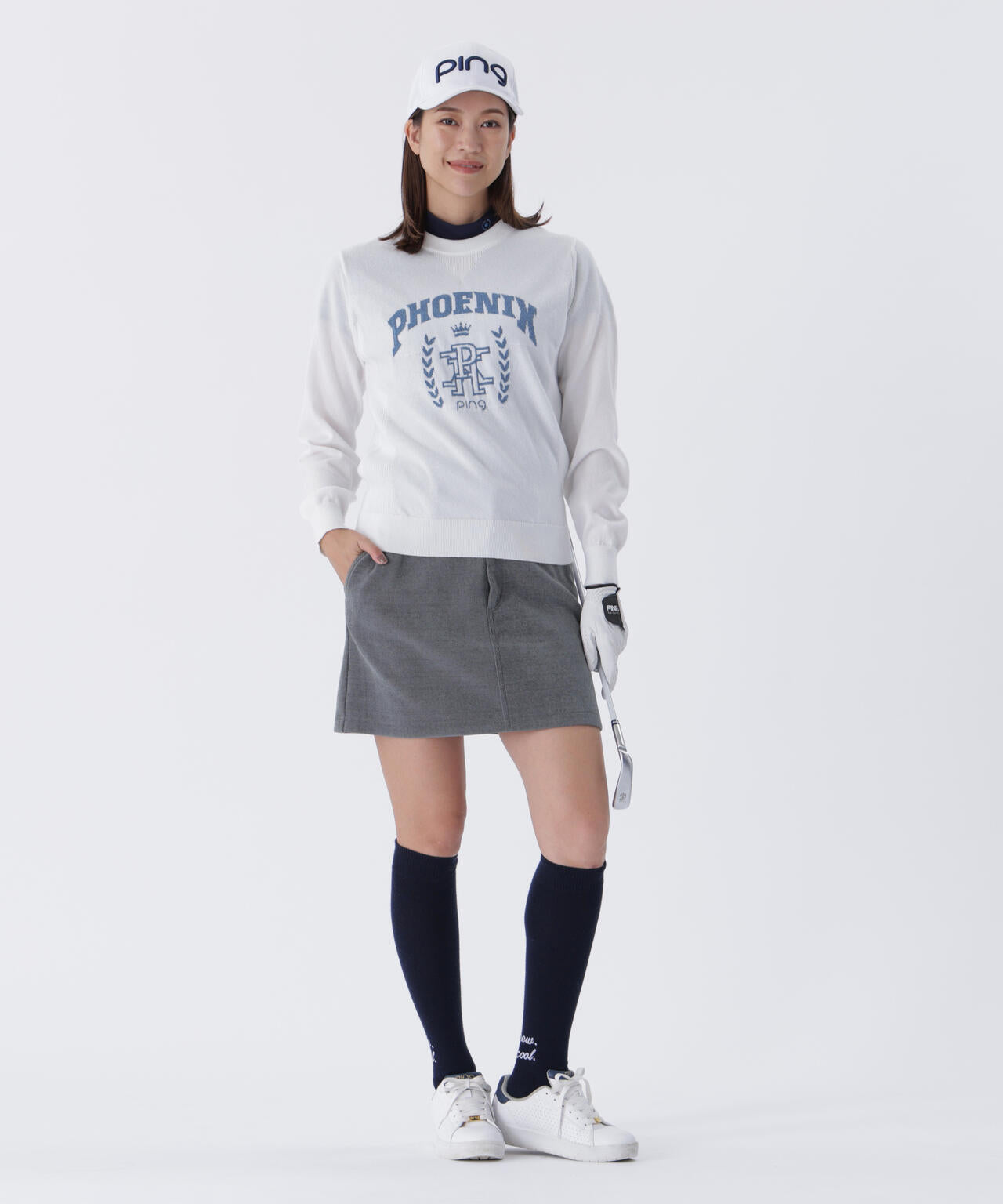 PING APPAREL】全方向ストレッチ ニットコーデュロイ台形スカート
