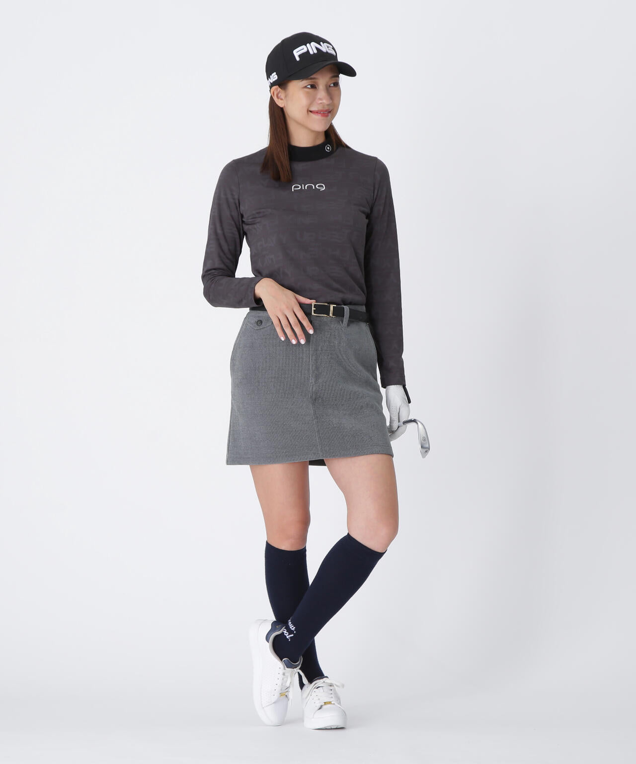 【PING APPAREL】全方向ストレッチ ニットコーデュロイ台形スカート ＜LADIES LINE＞ (LADIES)