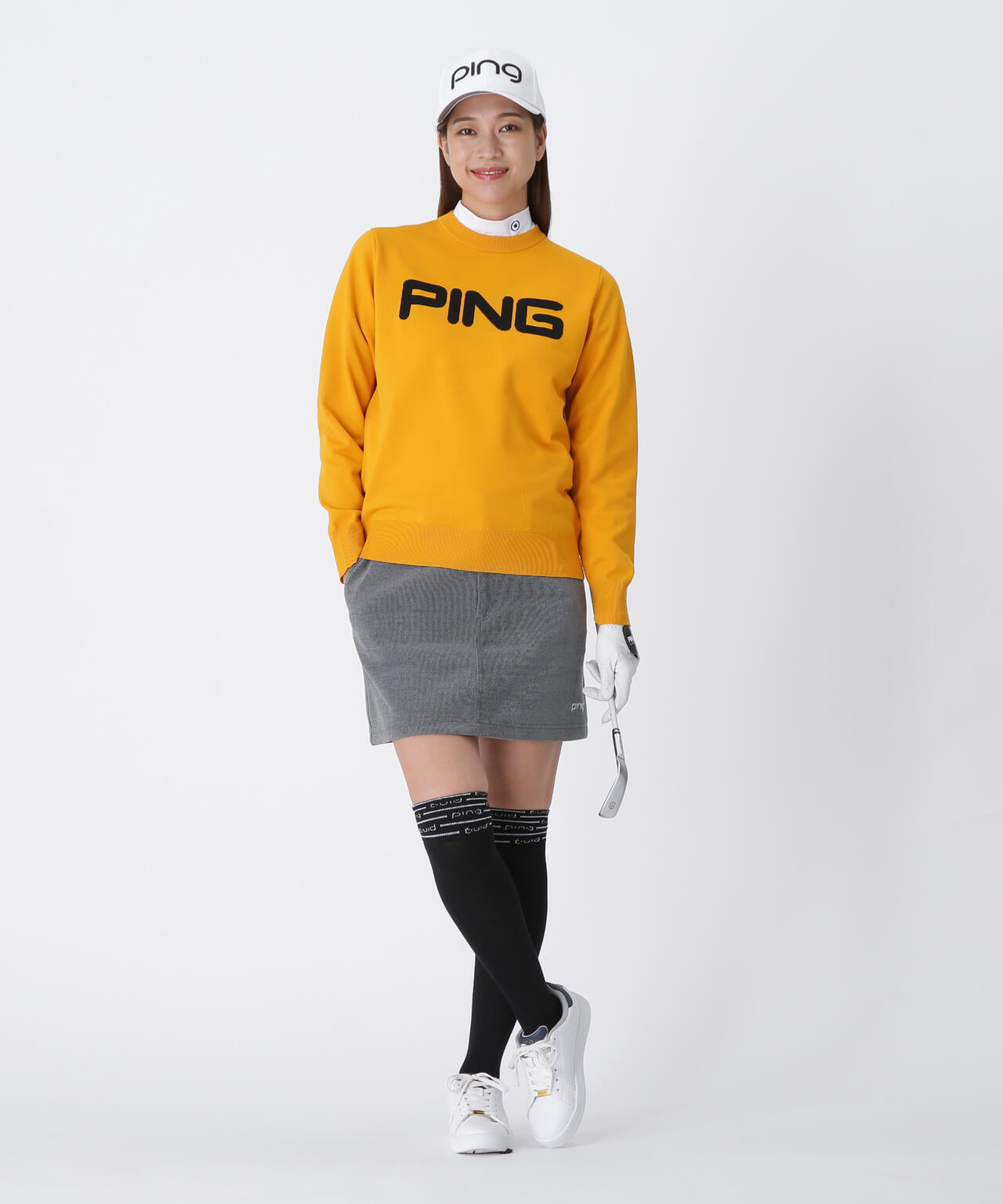 【PING APPAREL】全方向ストレッチ ニットコーデュロイ台形スカート ＜LADIES LINE＞ (LADIES)