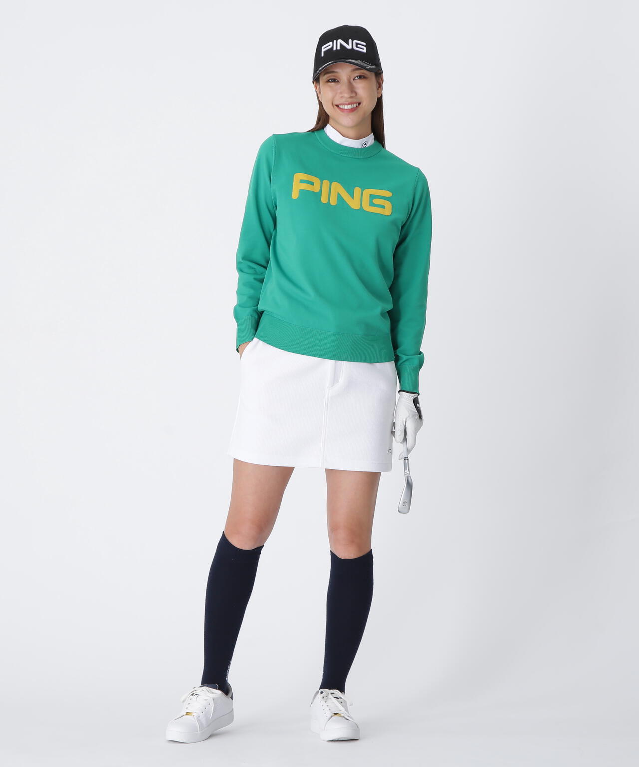 【PING APPAREL】全方向ストレッチ ニットコーデュロイ台形スカート ＜LADIES LINE＞ (LADIES)
