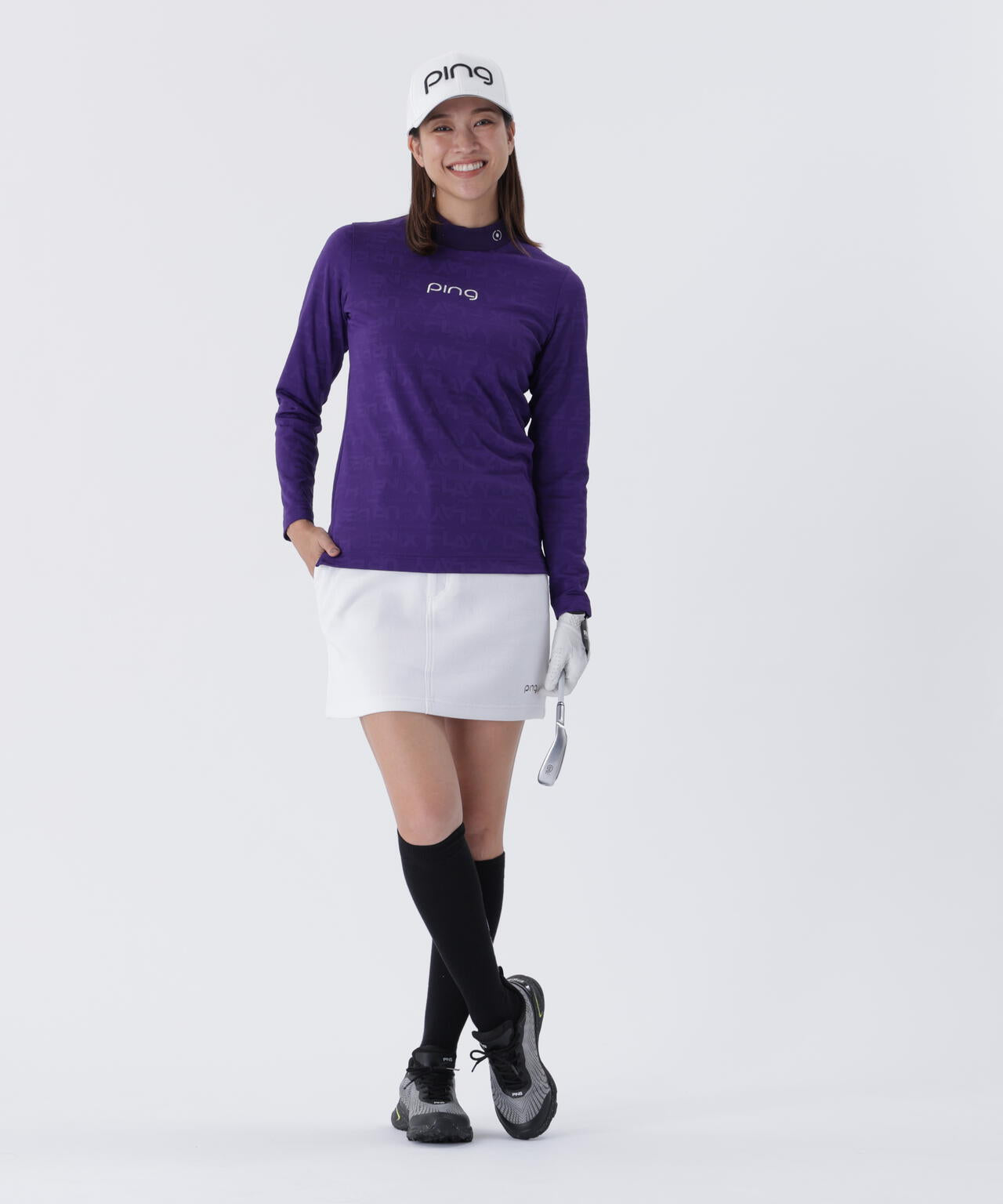 【PING APPAREL】全方向ストレッチ ニットコーデュロイ台形スカート ＜LADIES LINE＞ (LADIES)