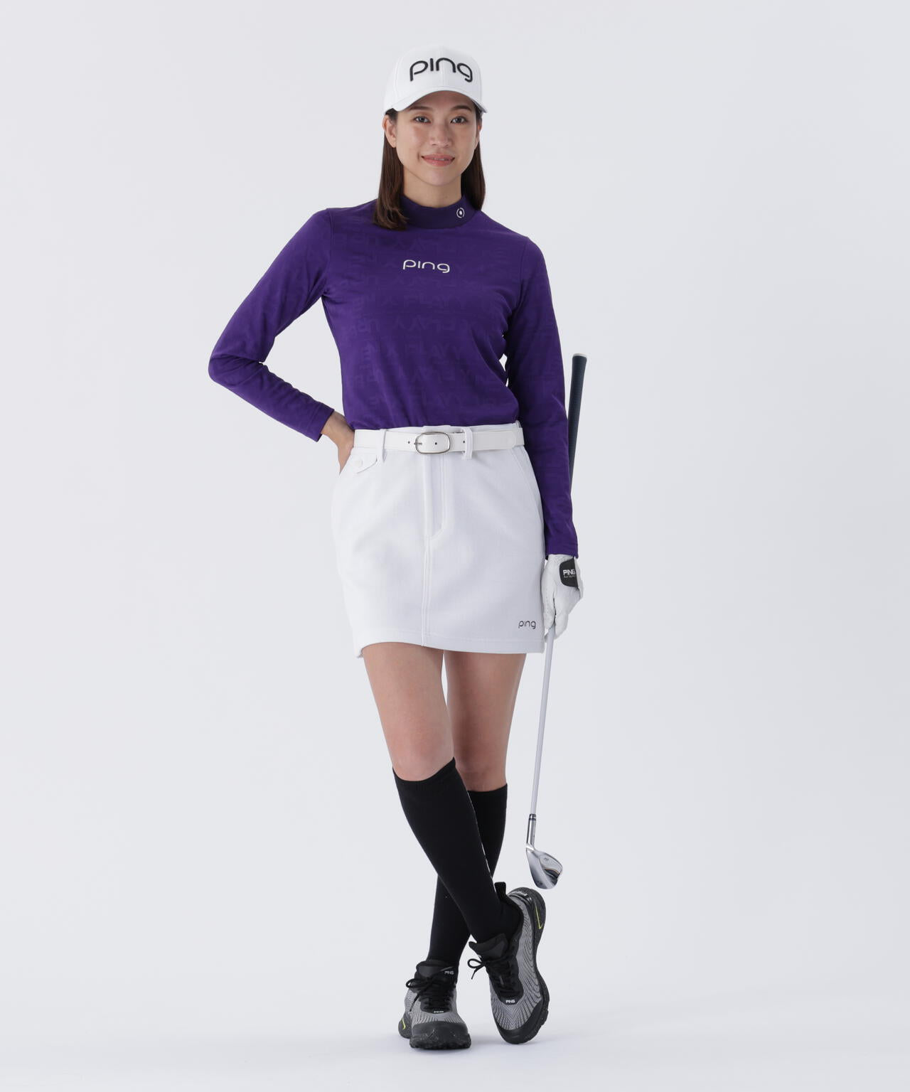 【PING APPAREL】全方向ストレッチ ニットコーデュロイ台形スカート ＜LADIES LINE＞ (LADIES)