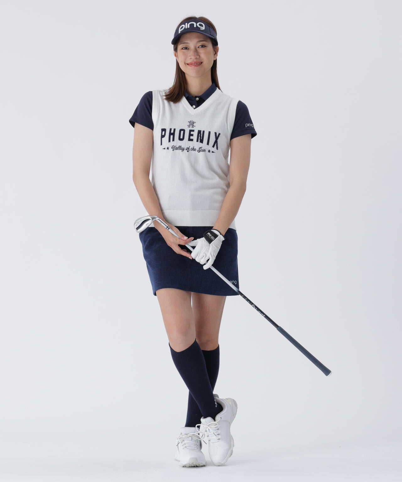 【PING APPAREL】全方向ストレッチ ニットコーデュロイ台形スカート ＜LADIES LINE＞ (LADIES)
