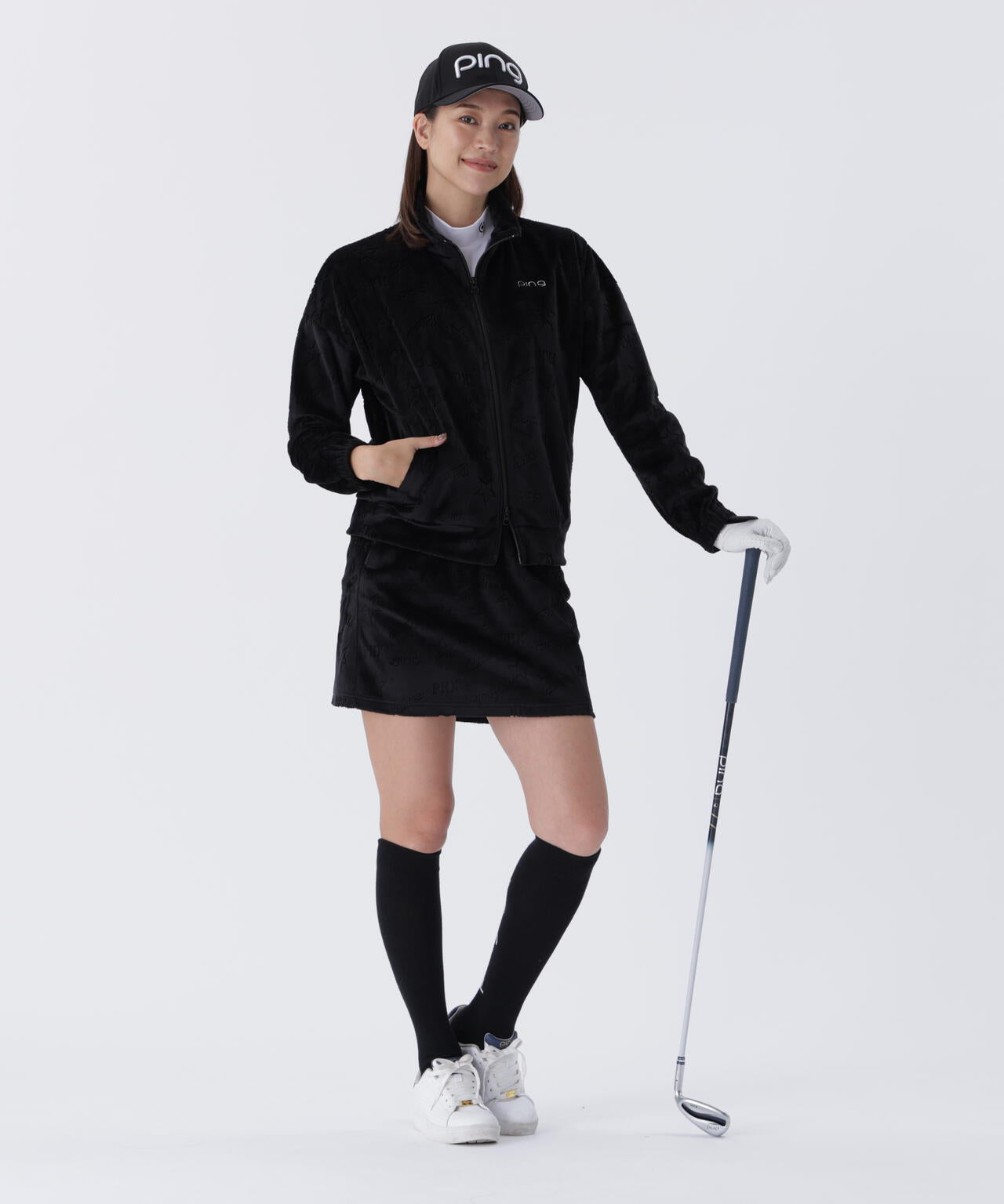 【PING APPAREL】全方向ストレッチ ベロアジャカードブルゾン ＜LADIES LINE＞ (LADIES)