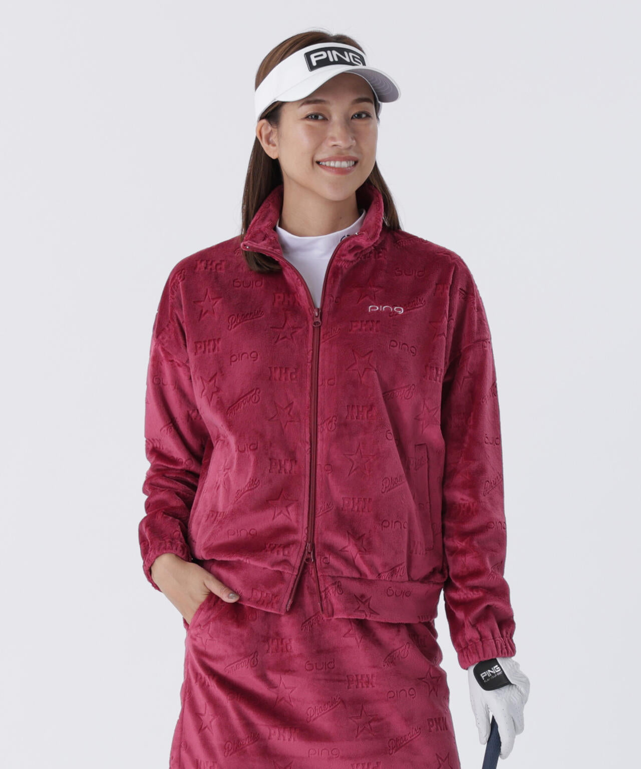 PING APPAREL】全方向ストレッチ ベロアジャカードブルゾン ＜LADIES