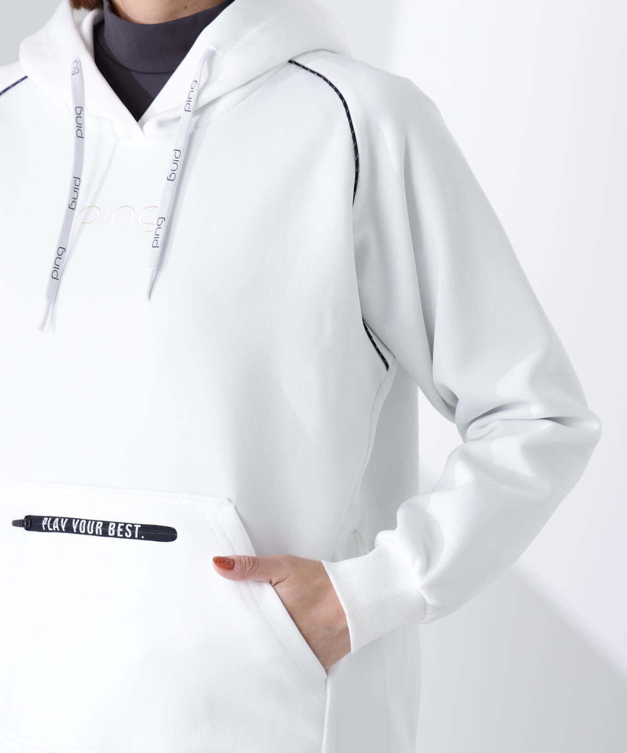 【PING APPAREL】全方向ストレッチRENUキルトダンボールジャージスウェットフーディ ＜GOLD＞ (LADIES)