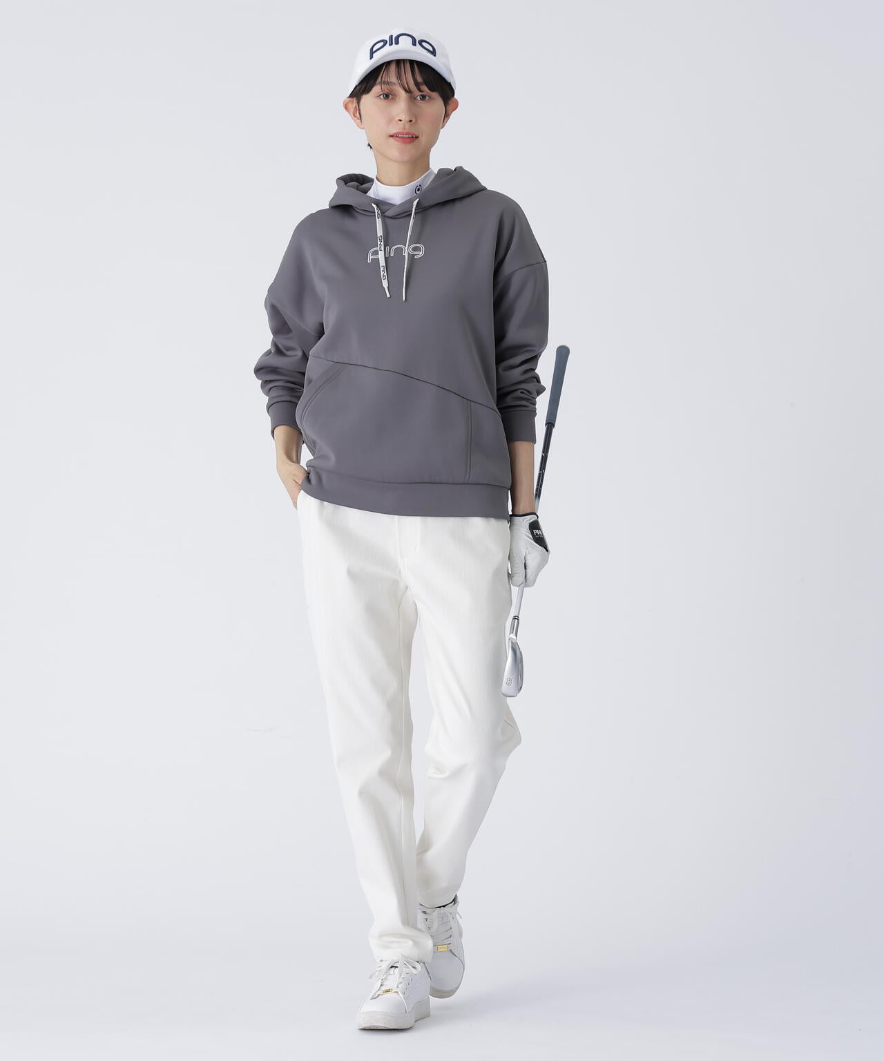 【PING APPAREL】全方向ストレッチアシンメトリーポケットカルイシフーディ ＜LAIDES LINE＞ (LADIES)