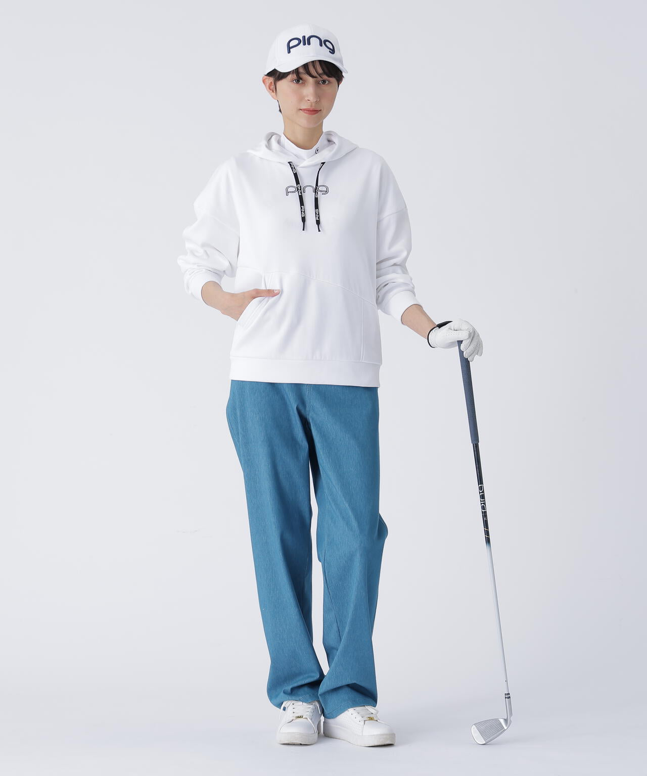 【PING APPAREL】全方向ストレッチアシンメトリーポケットカルイシフーディ ＜LAIDES LINE＞ (LADIES)