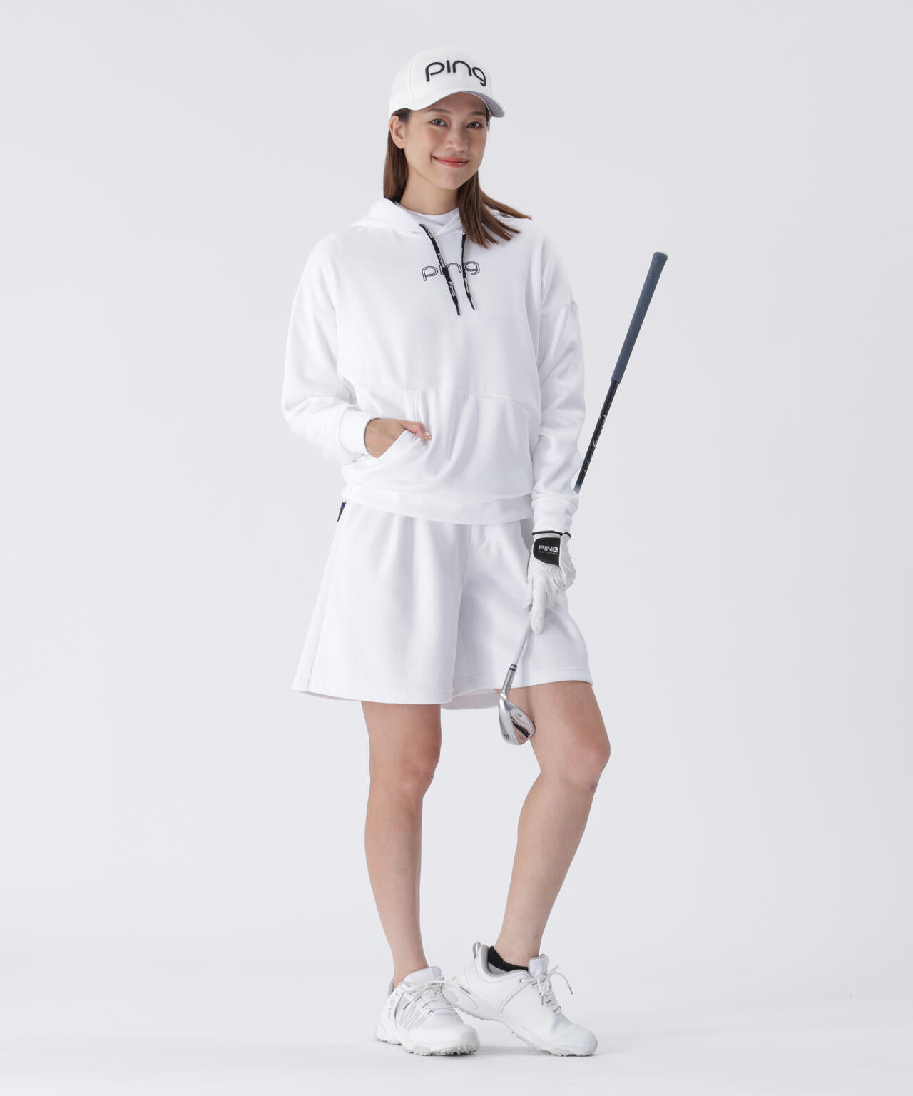 【PING APPAREL】全方向ストレッチアシンメトリーポケットカルイシフーディ ＜LAIDES LINE＞ (LADIES)
