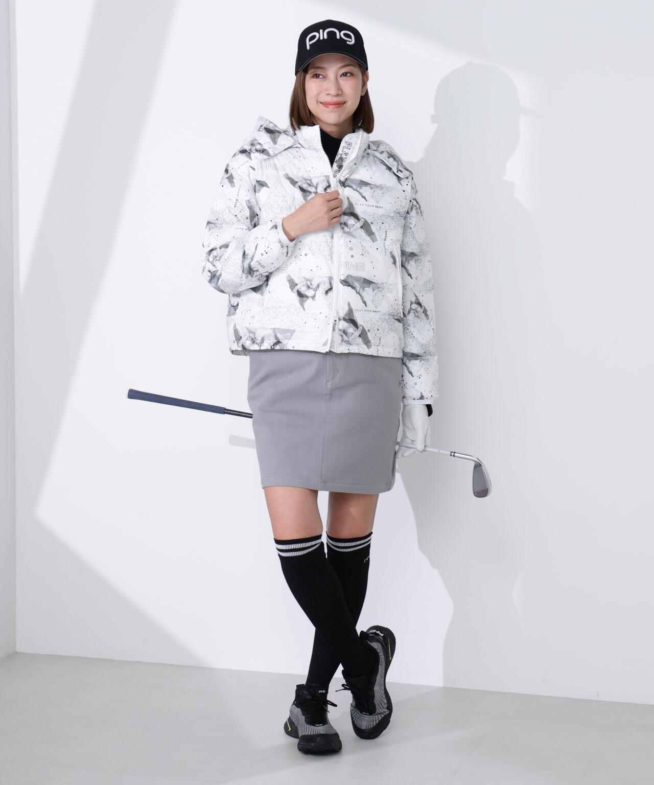 【PING APPAREL】サーモソーラー バックカノコ長袖ハイネックカットソー ＜GOLD＞ (LADIES)