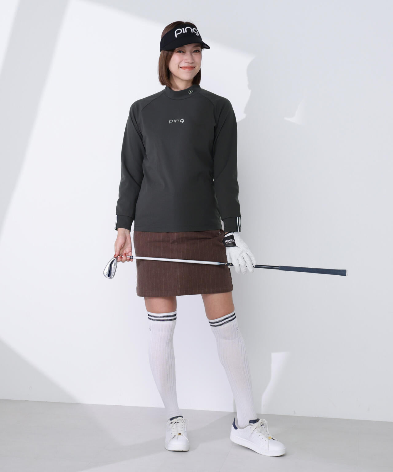 【PING APPAREL】サーモソーラー バックカノコ長袖ハイネックカットソー ＜GOLD＞ (LADIES)