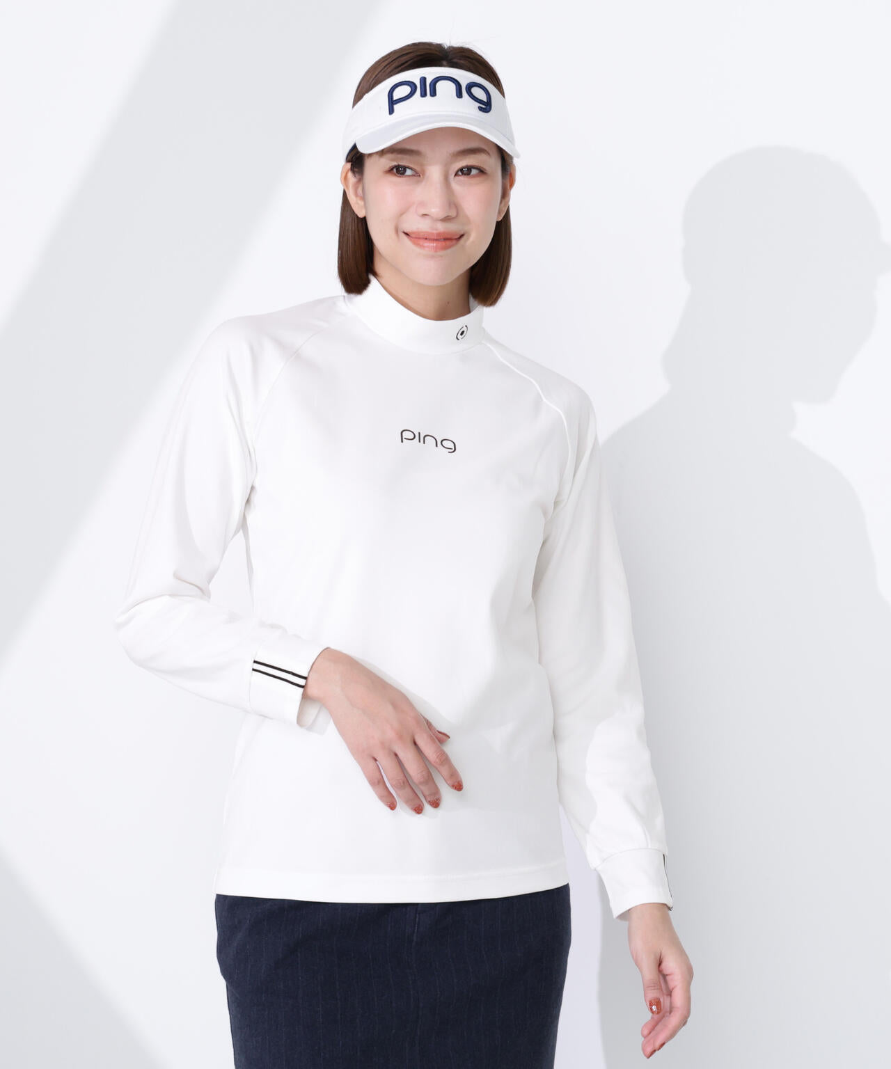 【PING APPAREL】サーモソーラー バックカノコ長袖ハイネックカットソー ＜GOLD＞ (LADIES)