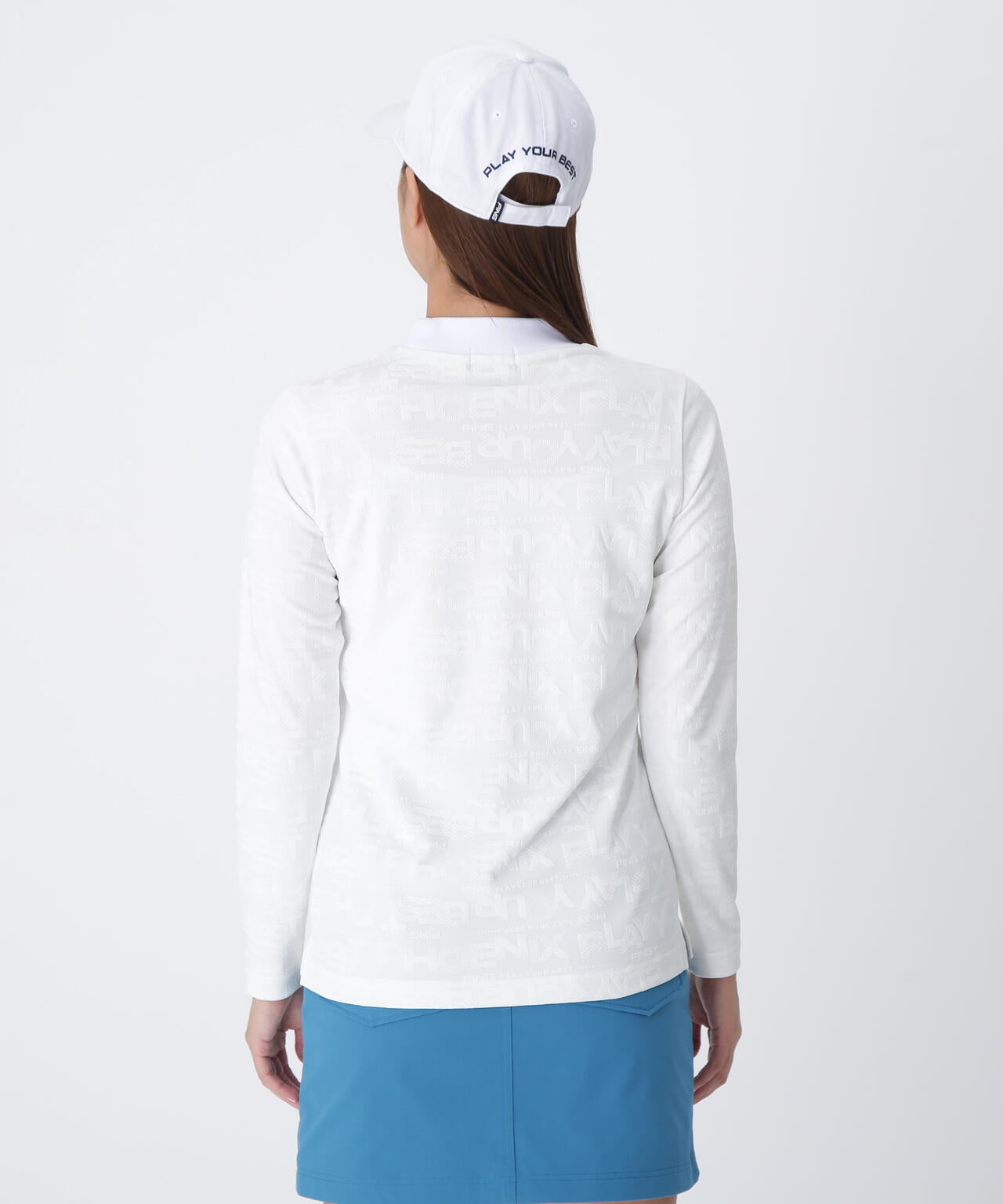 【PING APPAREL】凸凹PLAYロゴジャカード長袖ハイネックシャツ ＜LADIES LINE＞ (LADIES)