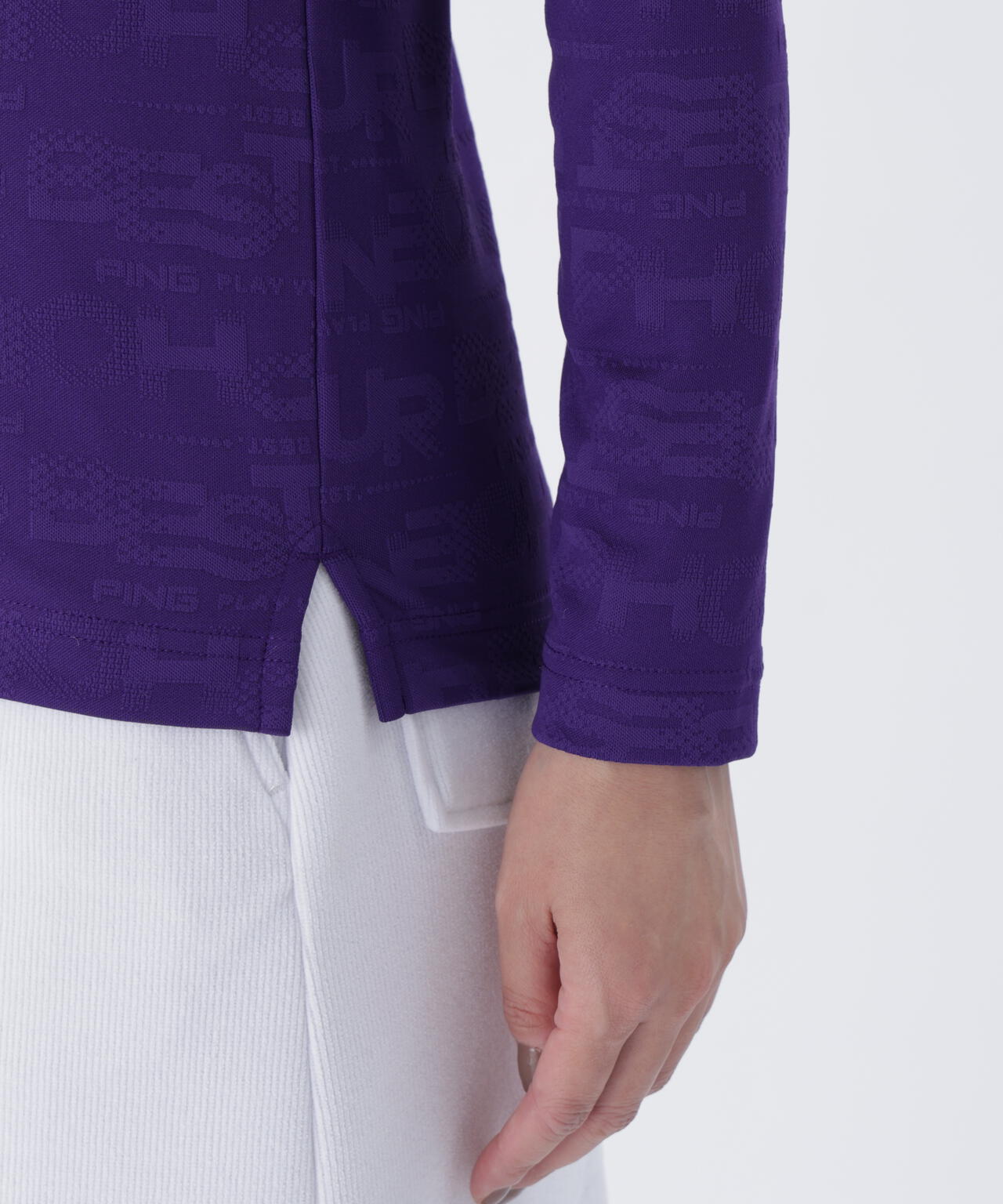【PING APPAREL】凸凹PLAYロゴジャカード長袖ハイネックシャツ ＜LADIES LINE＞ (LADIES)