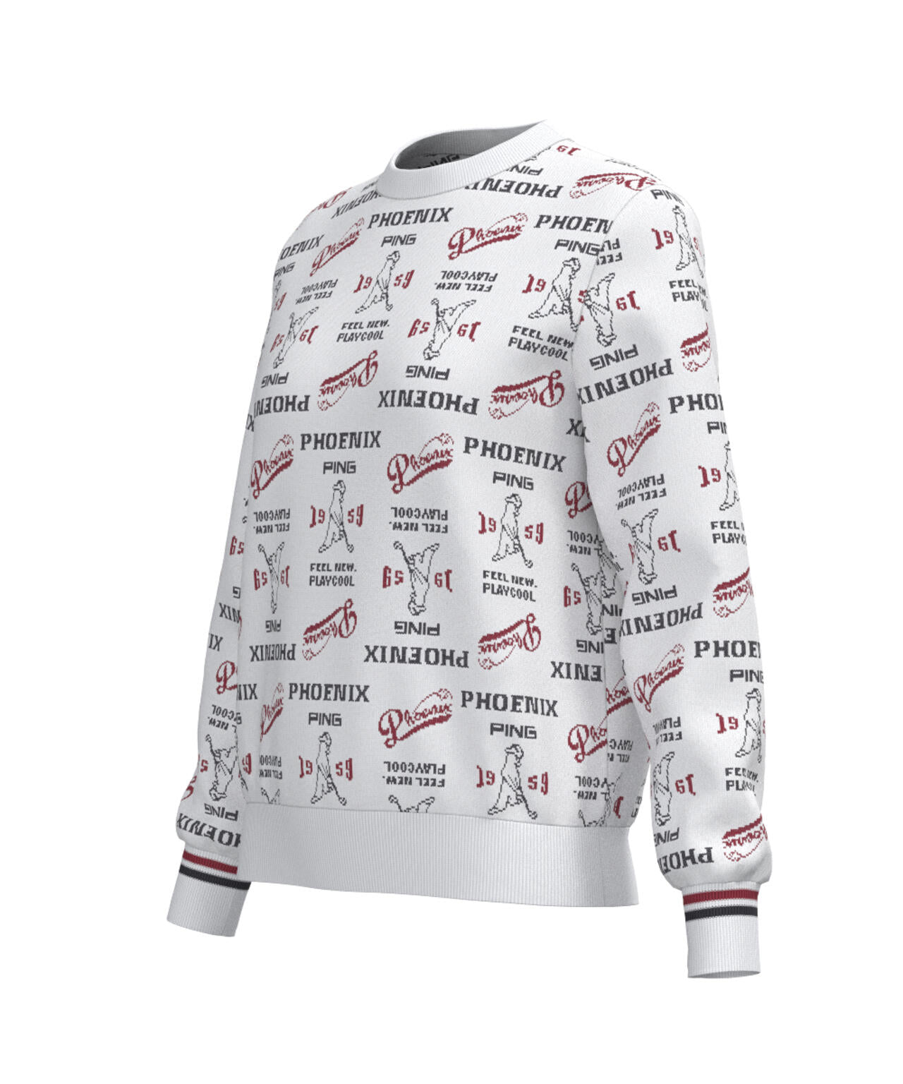 【PING APPAREL】ジャガード総柄クルーネックニットプルオーバー ＜LADIES LINE＞ (LADIES)