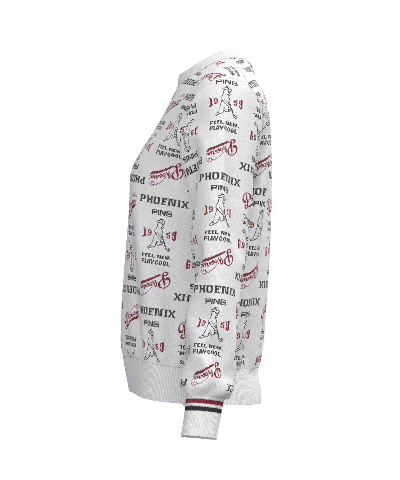 【PING APPAREL】ジャガード総柄クルーネックニットプルオーバー ＜LADIES LINE＞ (LADIES)